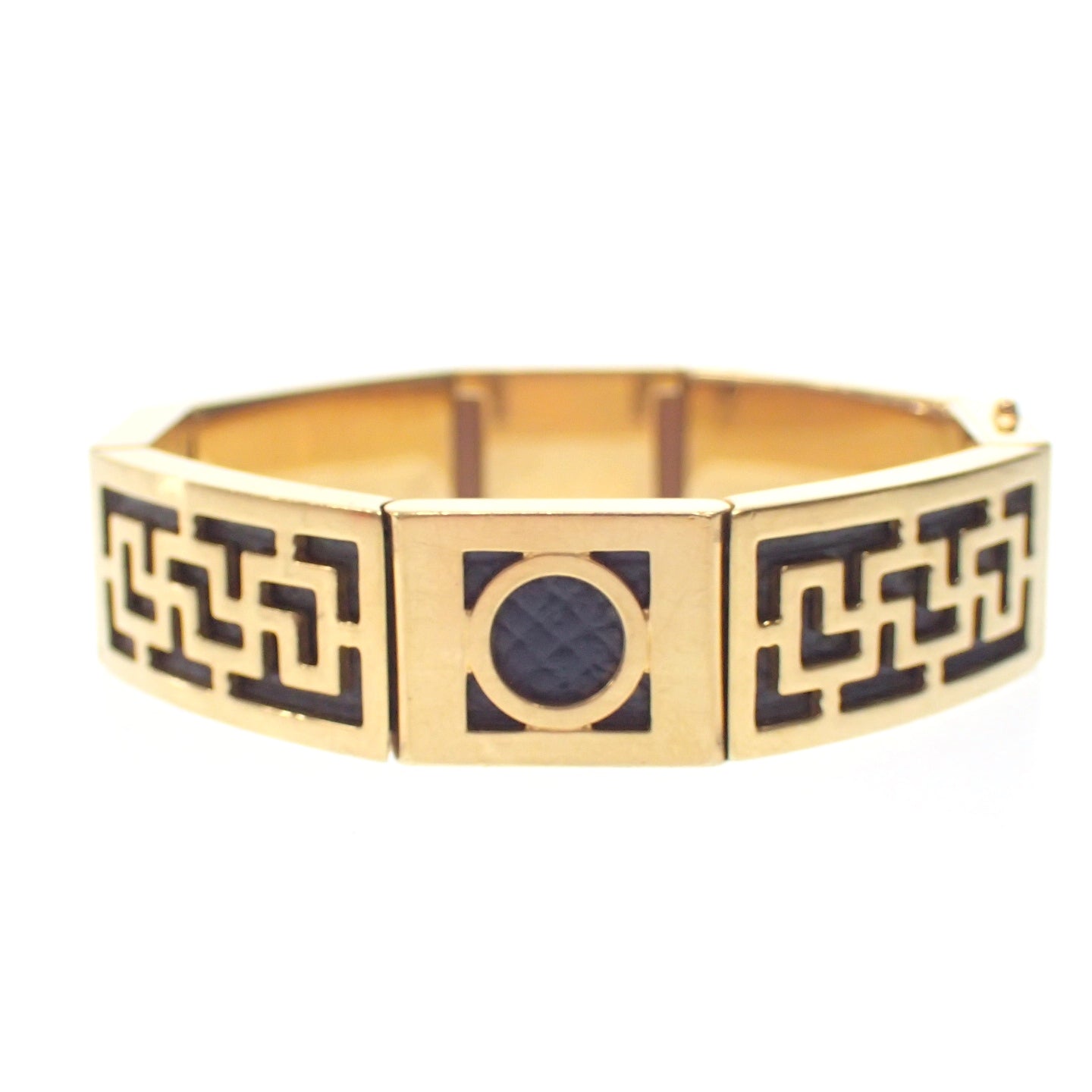 エルメス レザーブレスレット GP金具 ゴールド系 箱付き HERMES【AFI11】【中古】