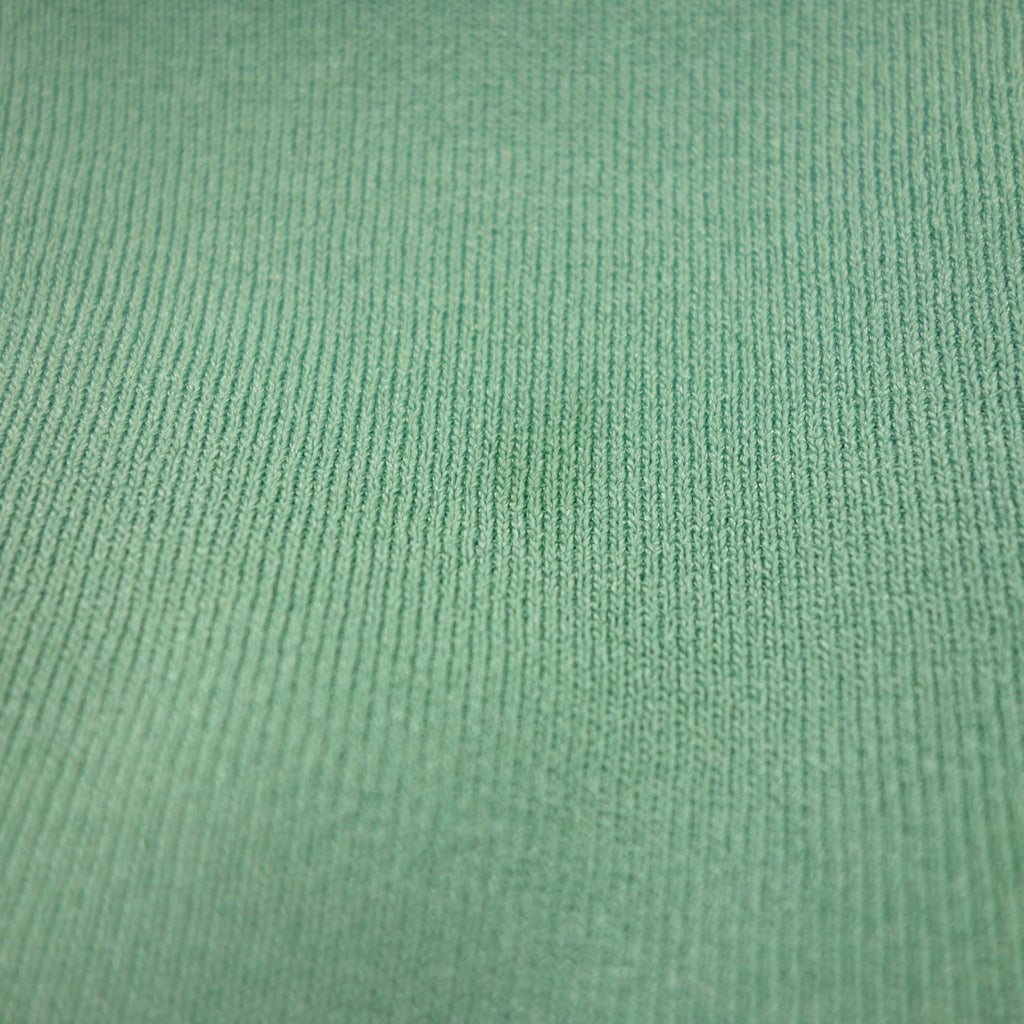美品◆ルネ カーディガン パール調&ジルコニア付きジップ レディース サイズ34 グリーン系 6132610 Rene【AFB17】