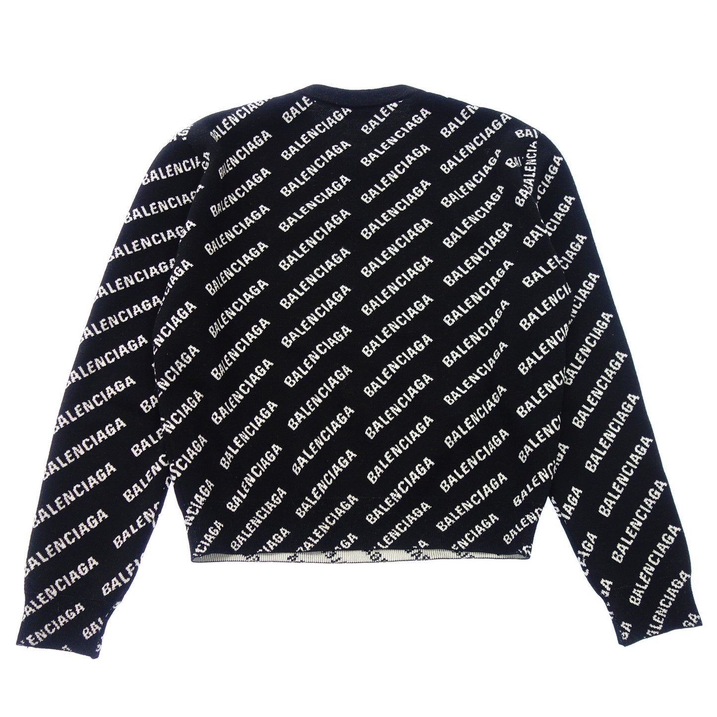 バレンシアガ ニットセーター ロゴ プルオーバー 719605 レディース ブラック M BALENCIAGA【AFB29】【中古】