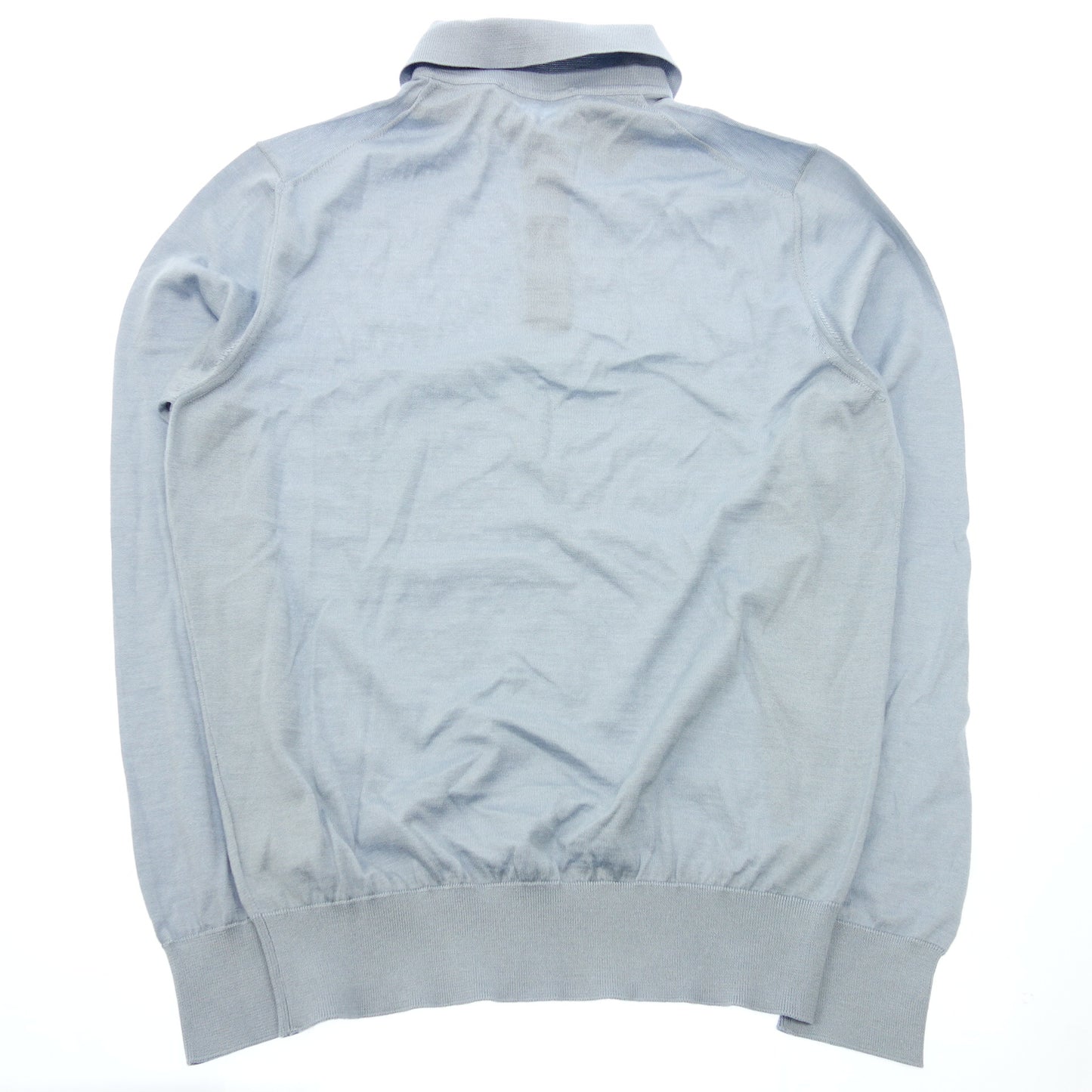 極美品◆エルメネジルド ゼニア 長袖トップス カシミア&シルク XS メンズ ブルーグレー Ermenegildo Zegna【AFB12】