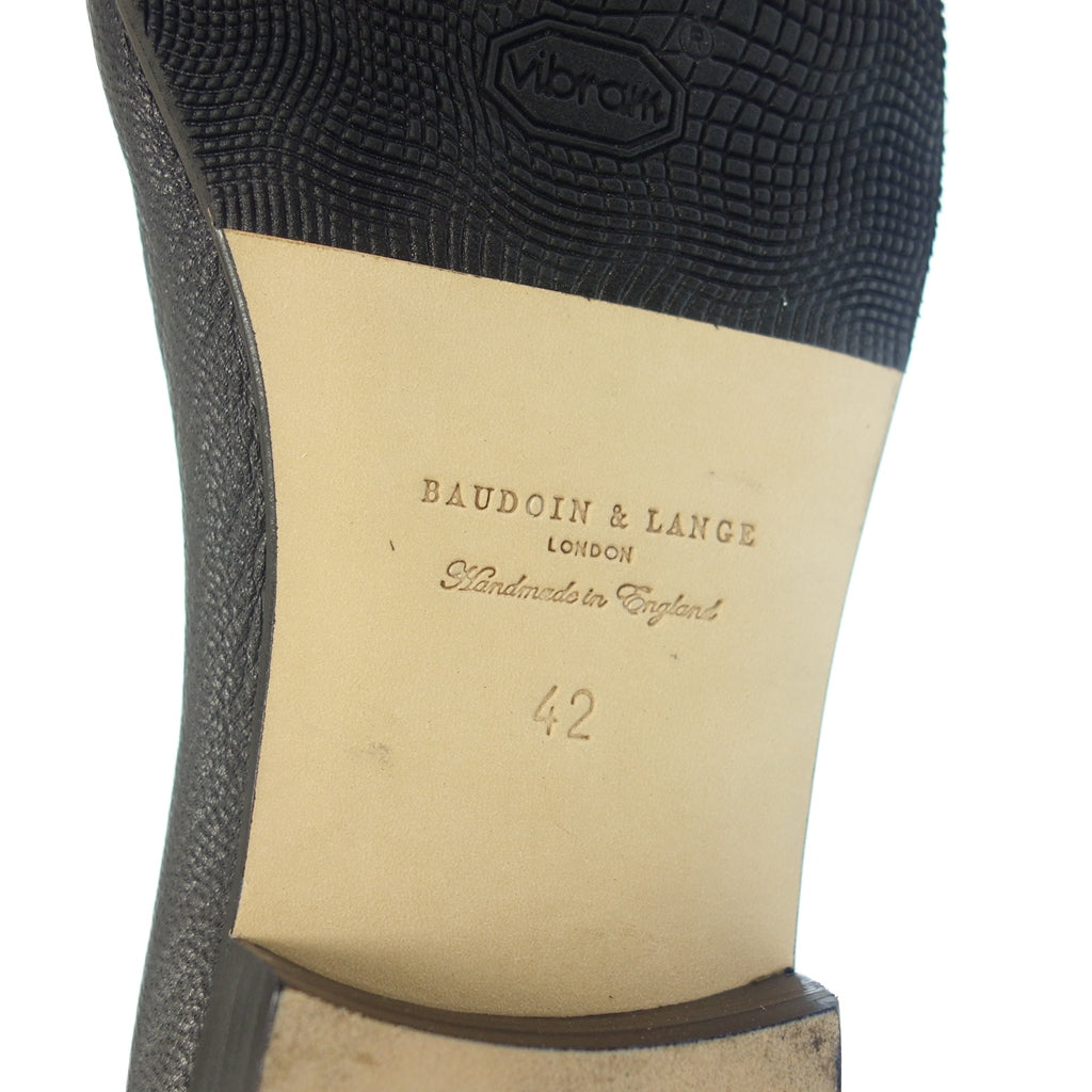 新品同様◆ボードイン&ランジ タッセルベルジャンシューズ レザー メンズ 42 ブラック BAUDOIN & LANGE【LA】