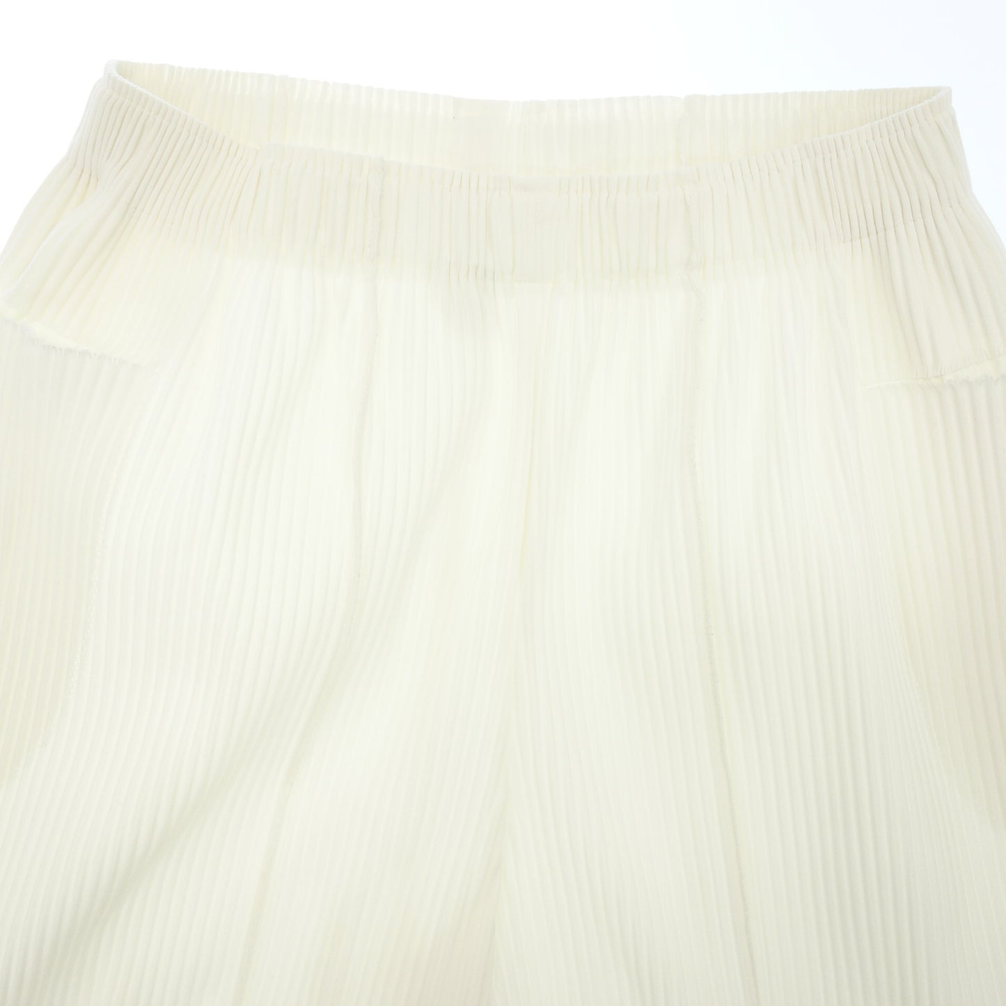 美品◆イッセイミヤケ ミー A-POC INSIDE イージーパンツ プリーツ MI92KF612 レディース フリーサイズ 白 ISSEY MIYAKE me【AFB30】