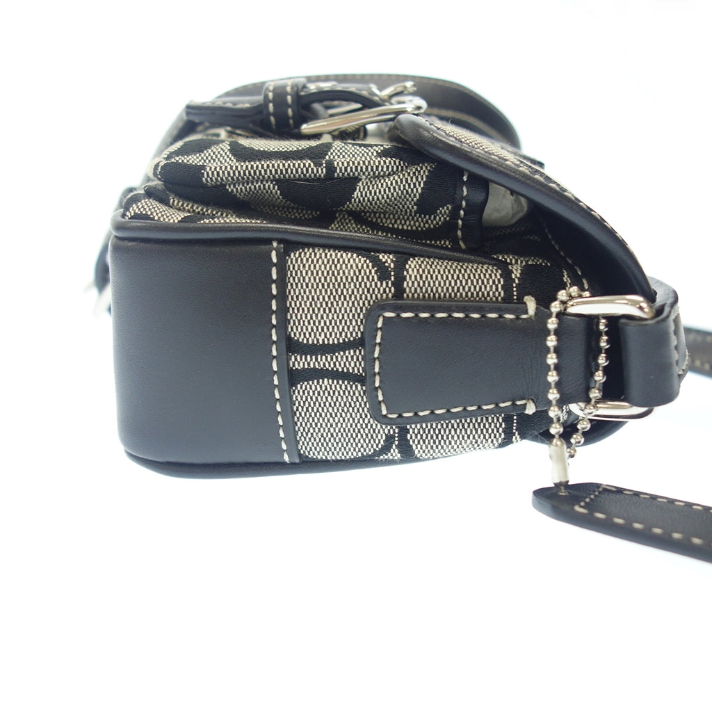 美品◆コーチ ショルダーバッグ ブラック×グレー ショルダーバッグ COACH【AFE1】