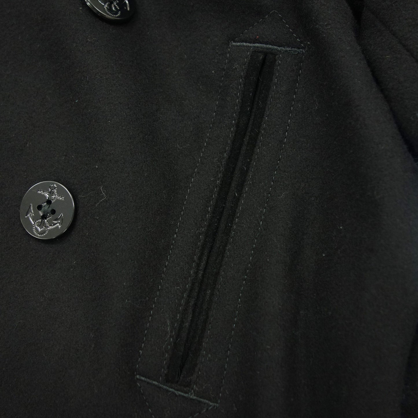 デニム&サプライ ラルフローレン Pコート ウール メンズ M 黒 RALPH LAUREN【AFB22】【中古】