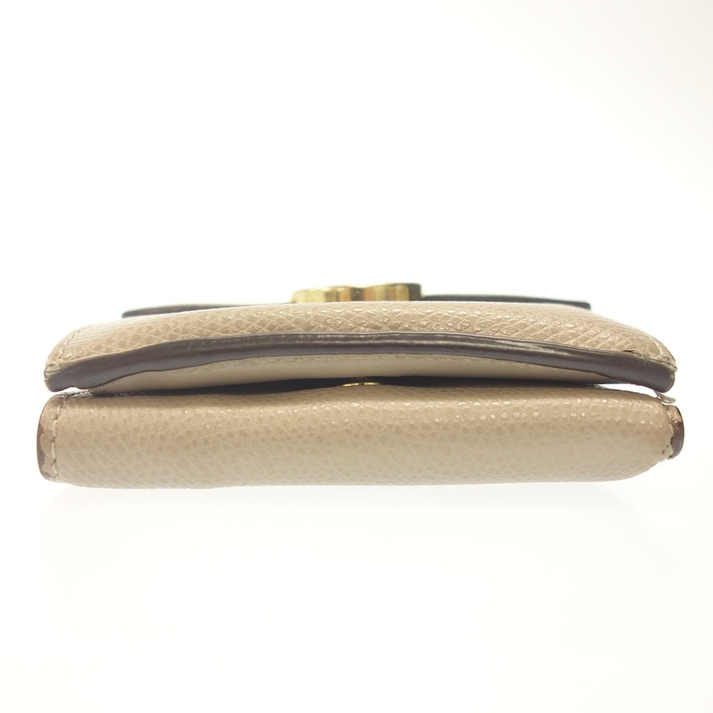 中古◆フェンディ コンパクト 3つ折り財布 F is Fendi ベージュ FENDI【AFI8】