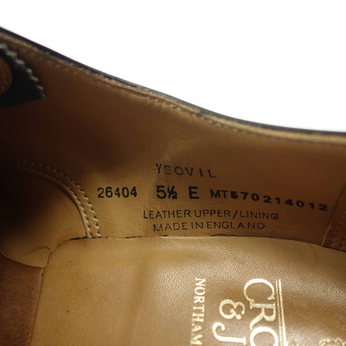 美品◆クロケット&ジョーンズ レザーシューズ セミブローグ YEOVIL メンズ 5.5E 黒 Crockett&Jones【LA】
