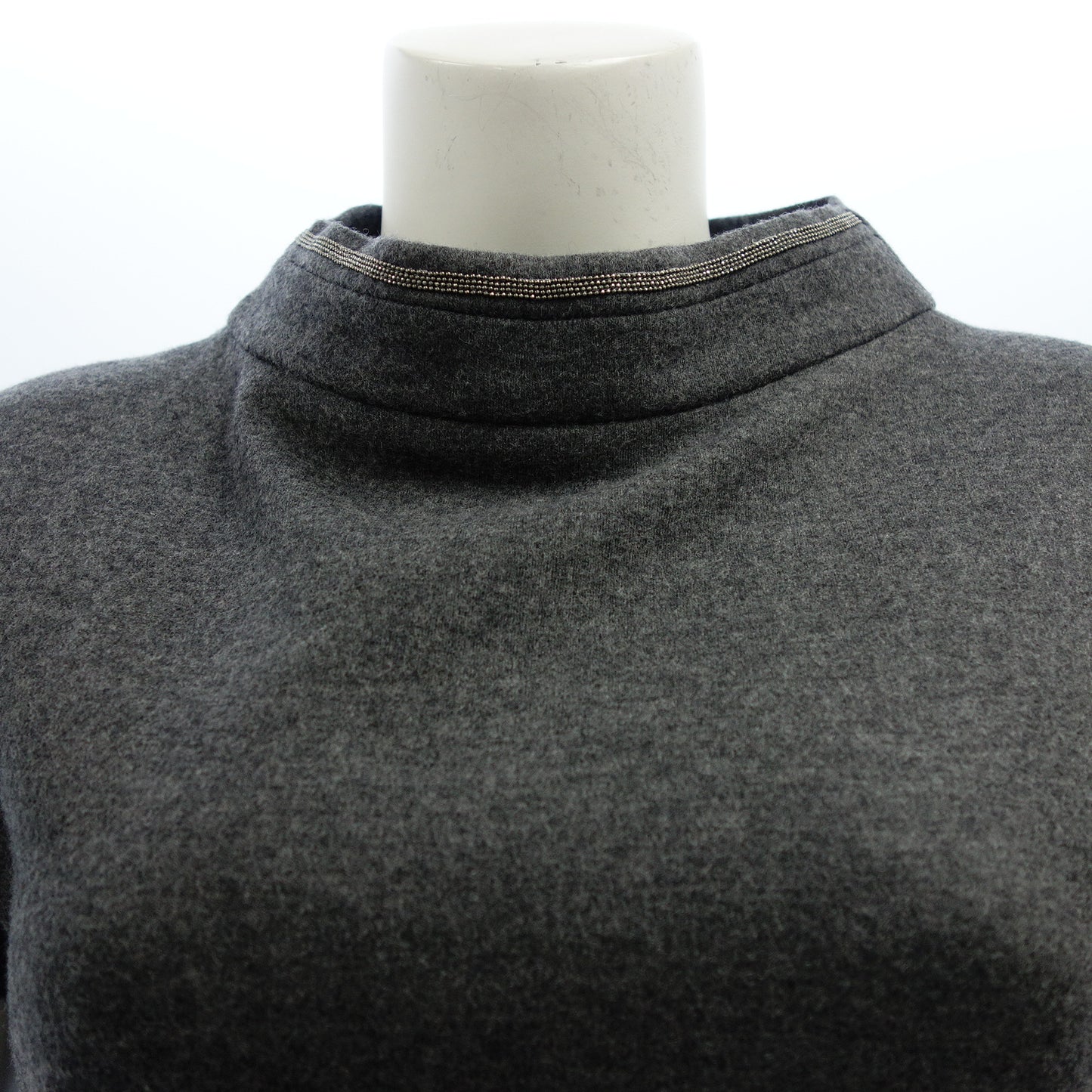 ブルネロクチネリニットワンピース ビジュー ウール S レディース グレー BRUNELLO CUCINELLI【AFB26】【中古】