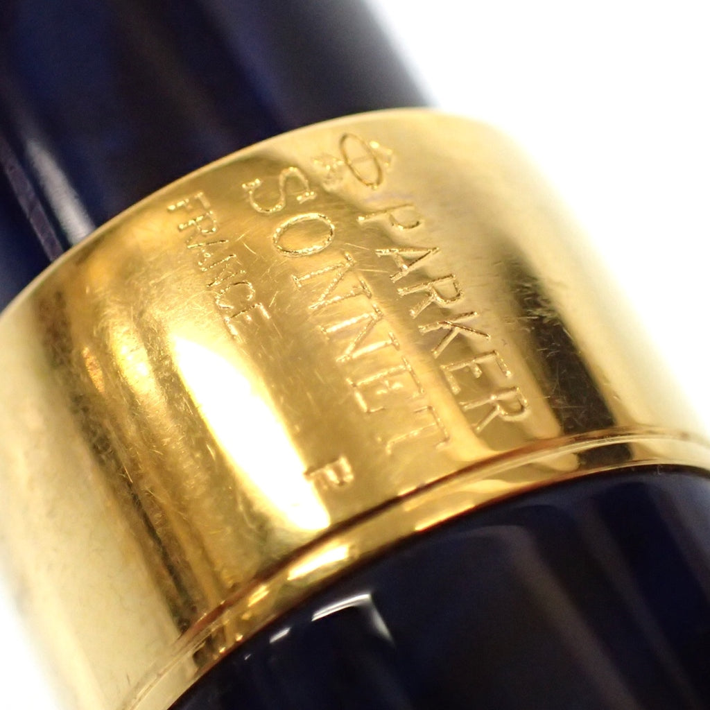 美品◆パーカー 万年筆 ソネット ペン先18K750 青×ゴールド PARKER SONNET【AFI10】