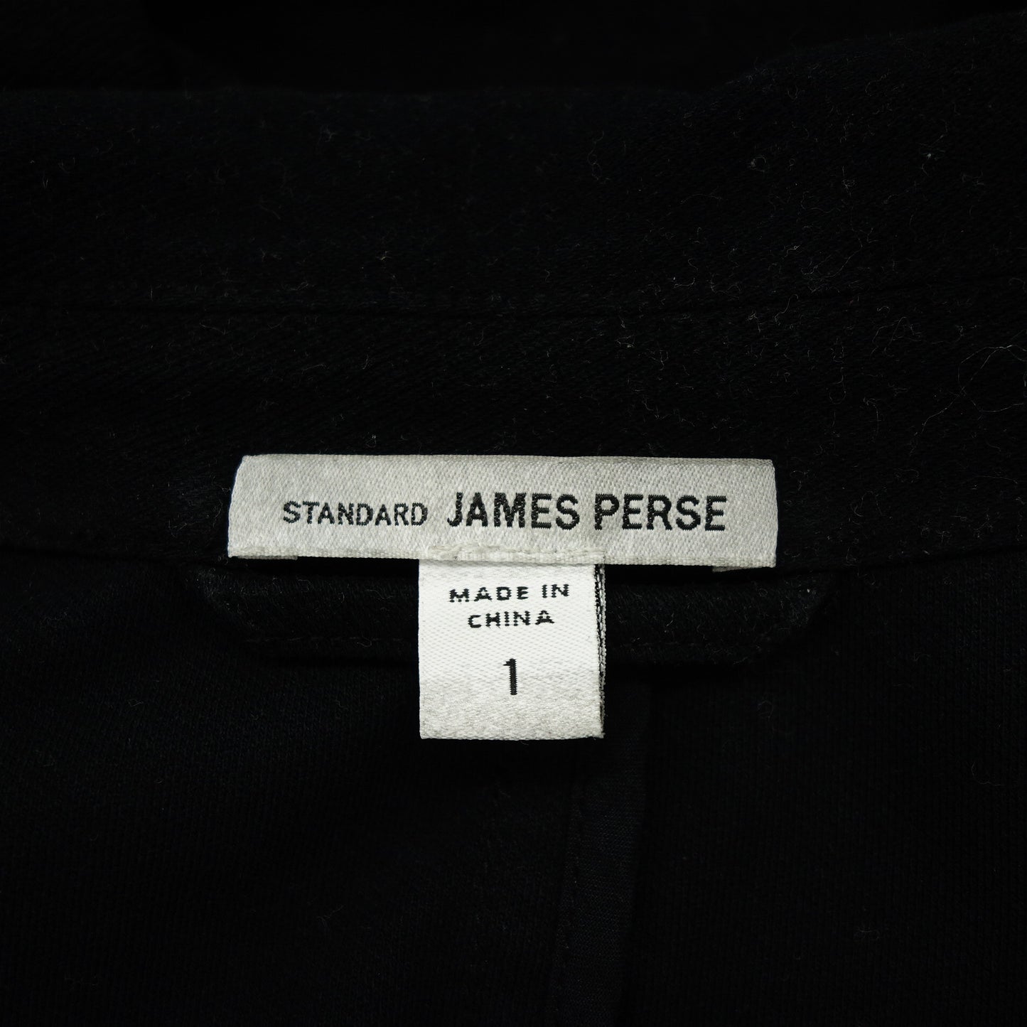 美品◆ジェームスパース 3Bジャケット コットン メンズ ブラック サイズ1 JAMES PERSE【AFB53】