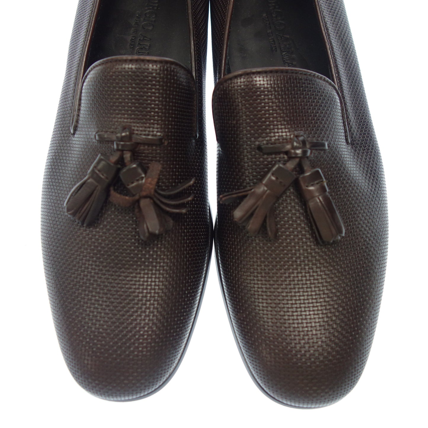 ジョルジオアルマーニ スリッポン メンズ ブラウン 5.5 GIORGIO ARMANI【AFC15】【中古】