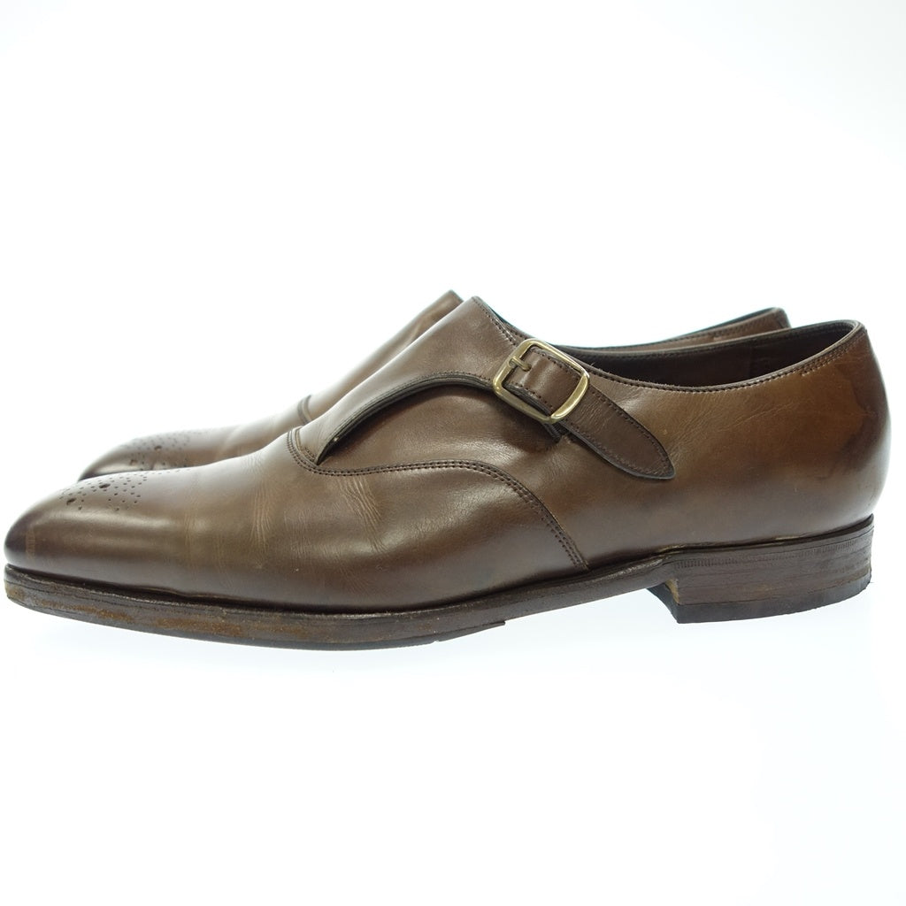中古◆ラルフローレン パープルレーベル シングルストラップ レザーシューズ S1760 メンズ ブラウン系 サイズ7.5E RALPH LAUREN PURPLE LABEL【AFD9】