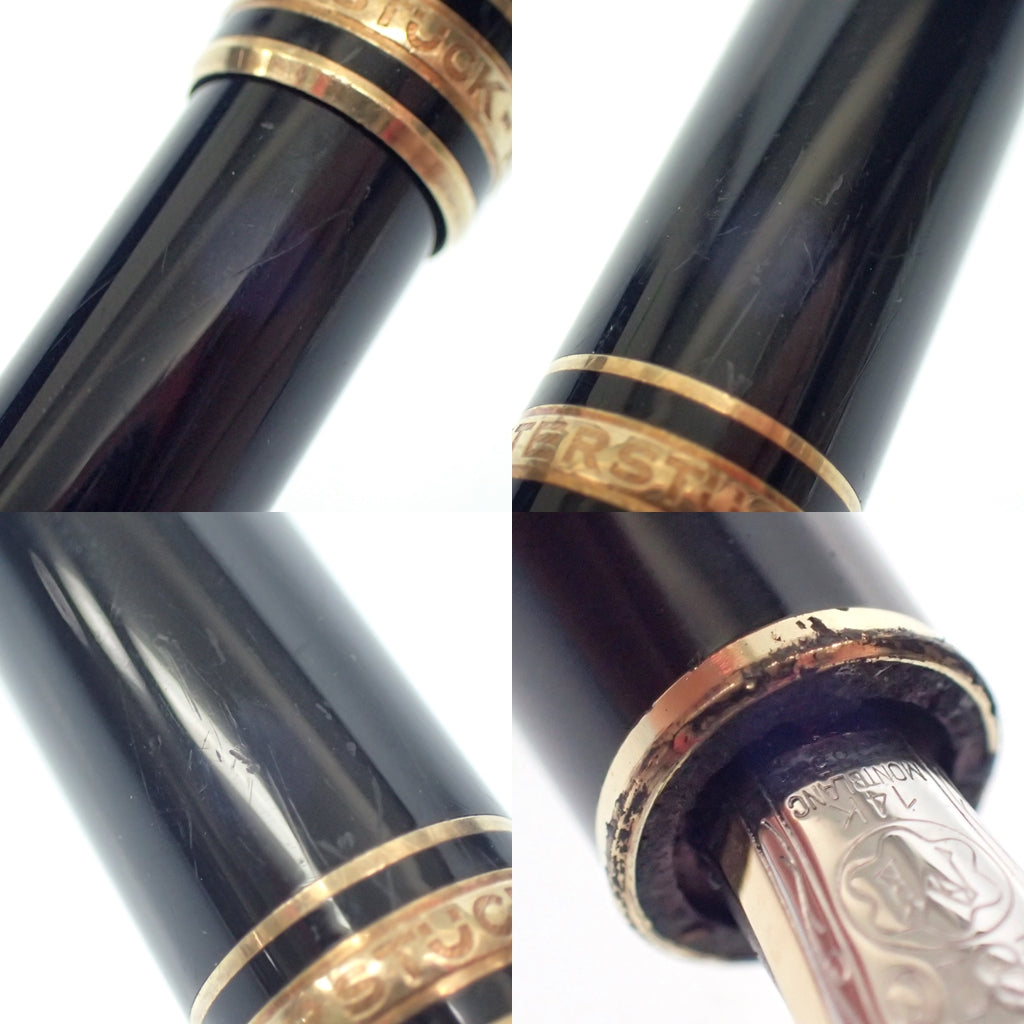 モンブラン 万年筆 マイスターシュテック ペン先14K585 黒×金 箱付き MONTBLANC【AFI19】【中古】