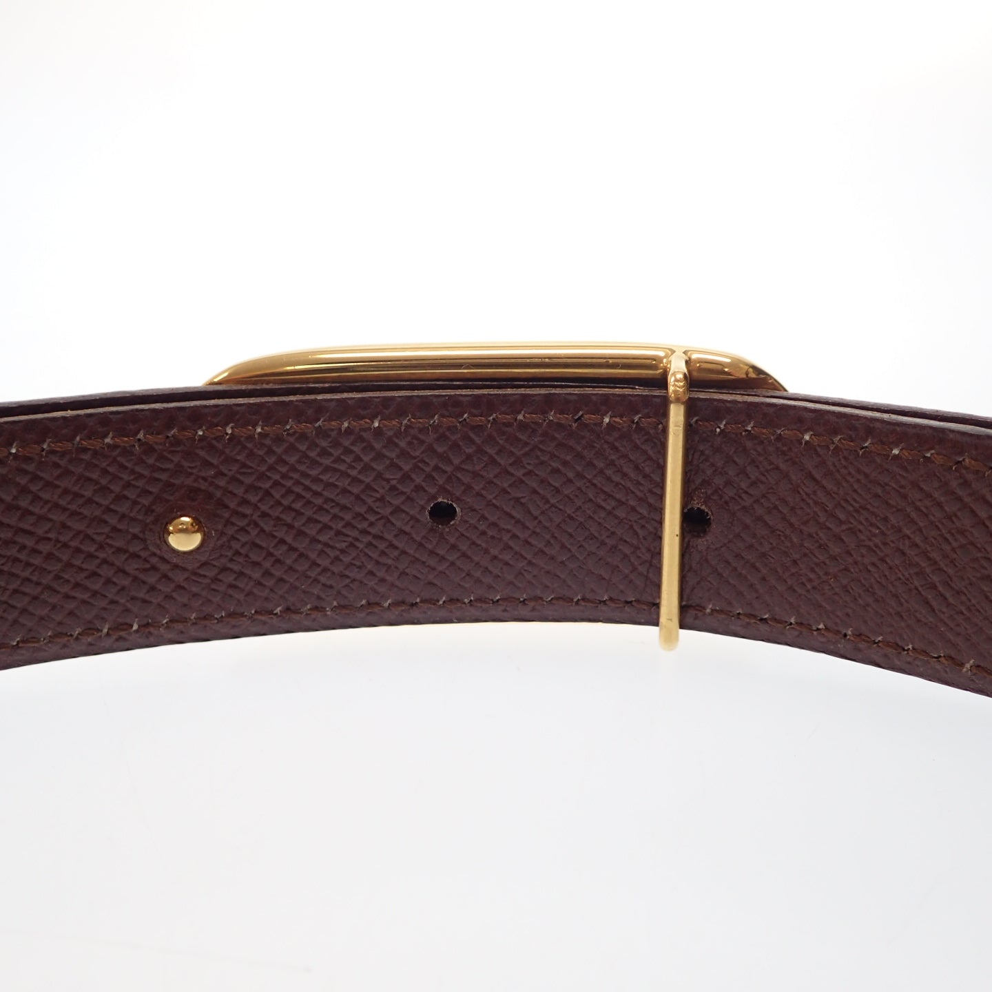 美品◆エルメス レザーベルト ゴールド金具 リバーシブル HERMES【AFI16】