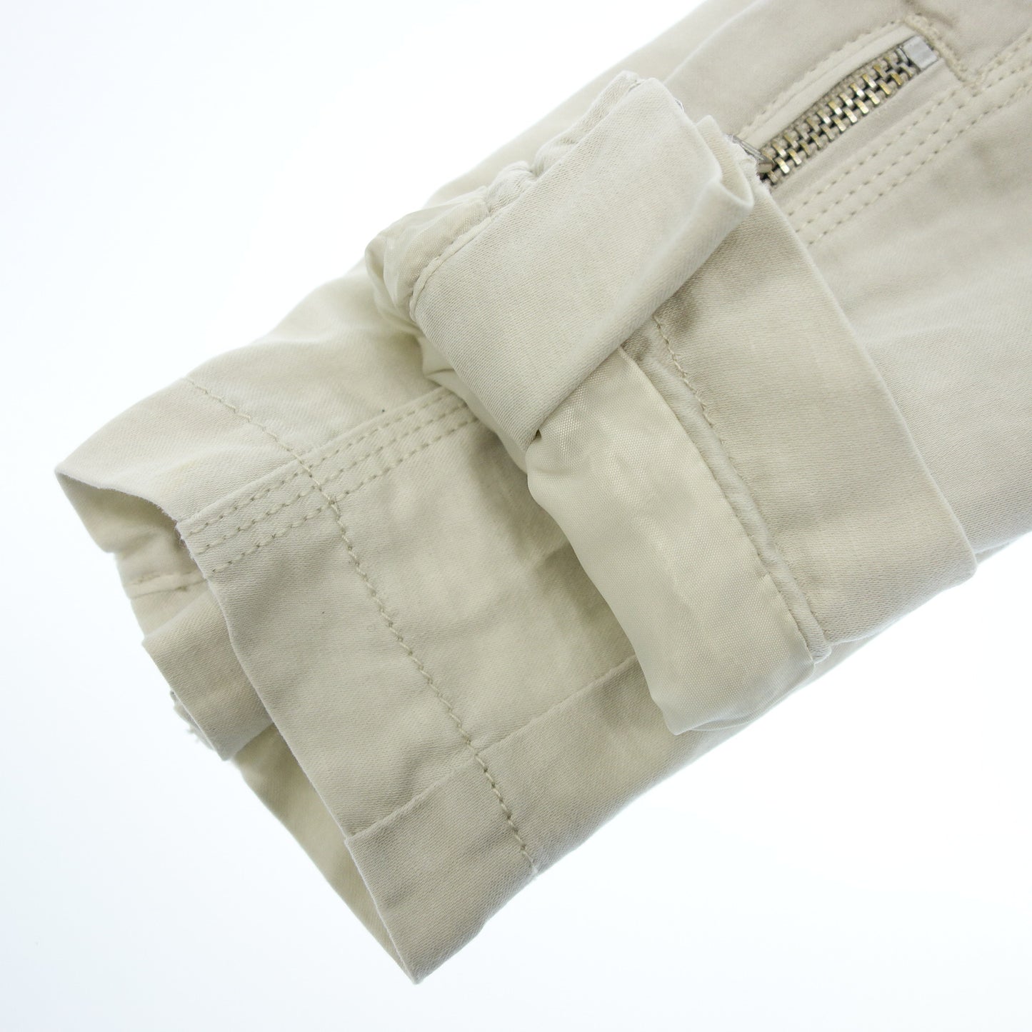 美品◆ディーゼル ダブルライダースジャケット ベージュ リネンコットン レディース S DIESEL【AFB2】