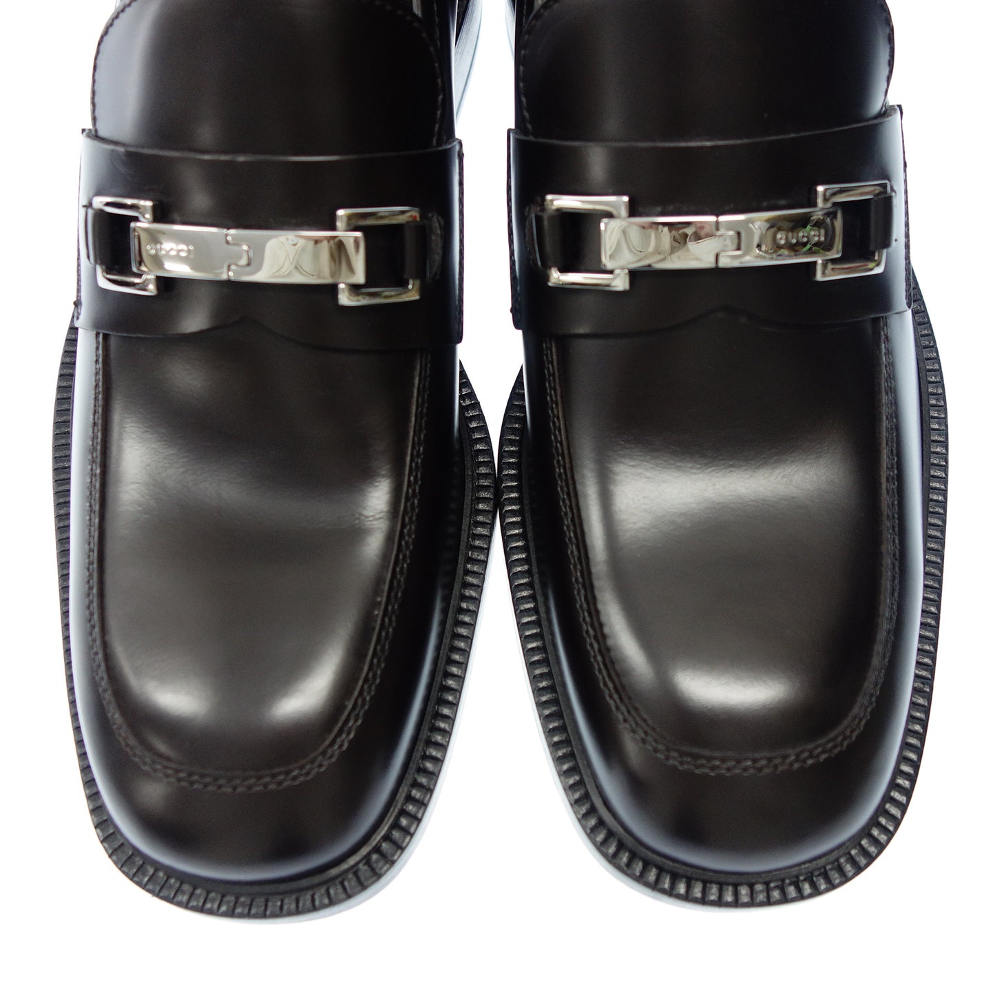 グッチ レザーローファー ビットローファー メンズ ダークブラウン 40E GUCCI【AFD8】【中古】