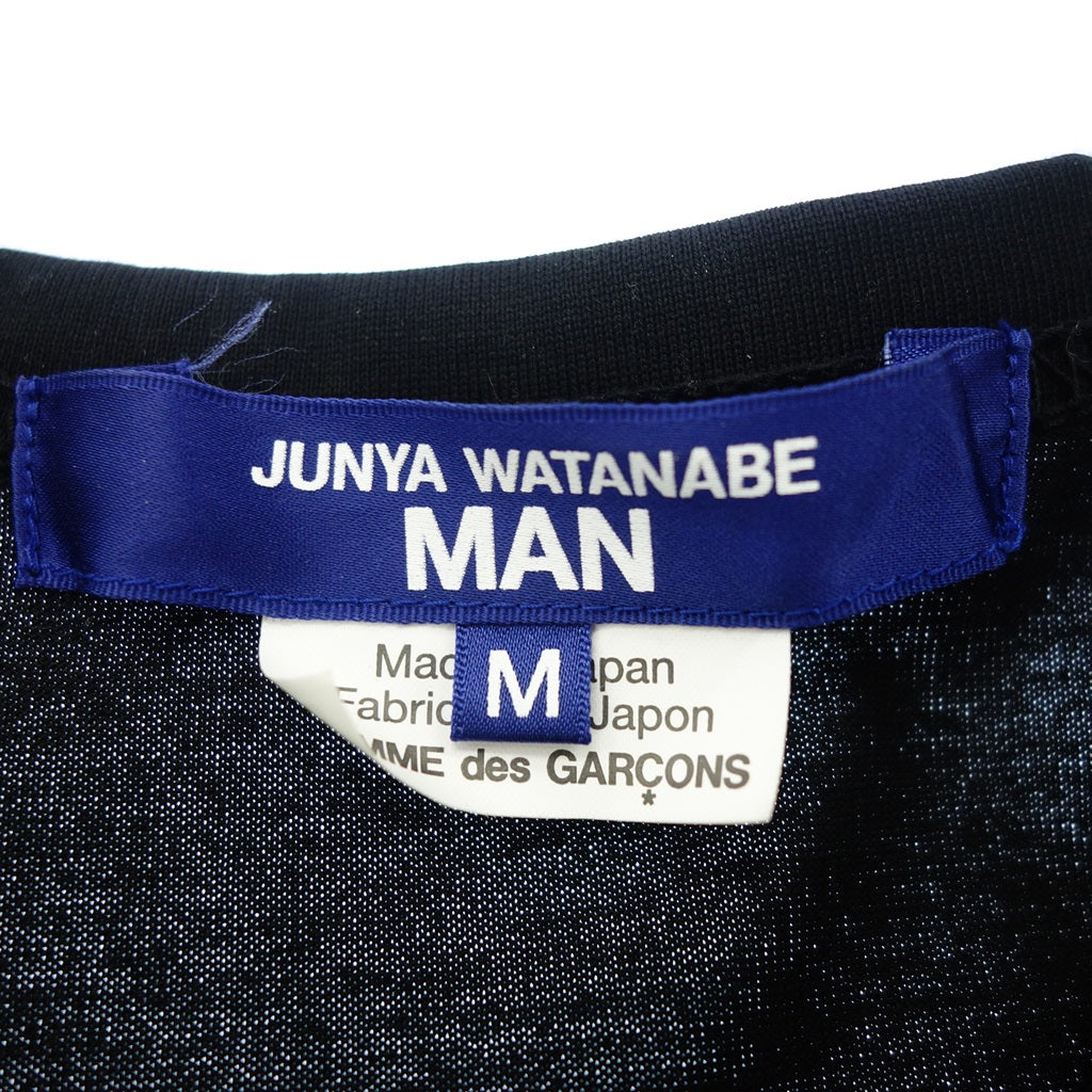 極美品◆コムデギャルソン ジュンヤワタナベマン 半袖Tシャツ カットソー プリント メンズ 黒 サイズM WK-T029 COMME des GARCONS JUNYA WATANABE MAN【AFB36】