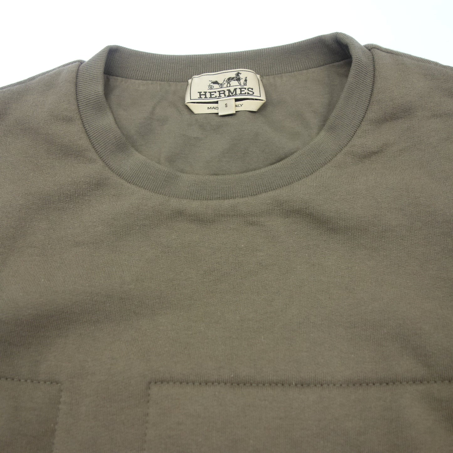 エルメス スウェット クルーネック Hロゴ メンズ ブラウン S HERMES【AFB41】【中古】