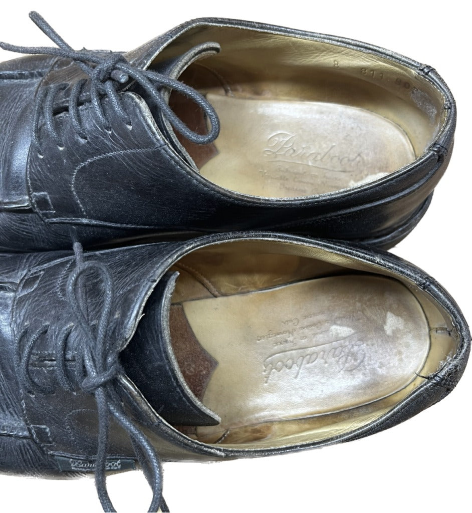 Used ◆ Paraboots Leather Shoes U Tip Chamboard Big Tag UK8 Equivalent Black PARABOOT