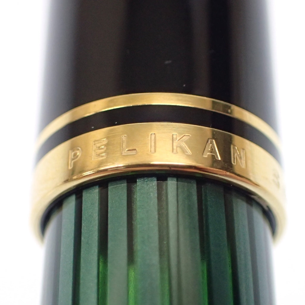 美品◆ペリカン 万年筆 スーベレーン ストライプ ペン先14C-585 字幅F 緑系 Pelikan Souveran【AFI8】