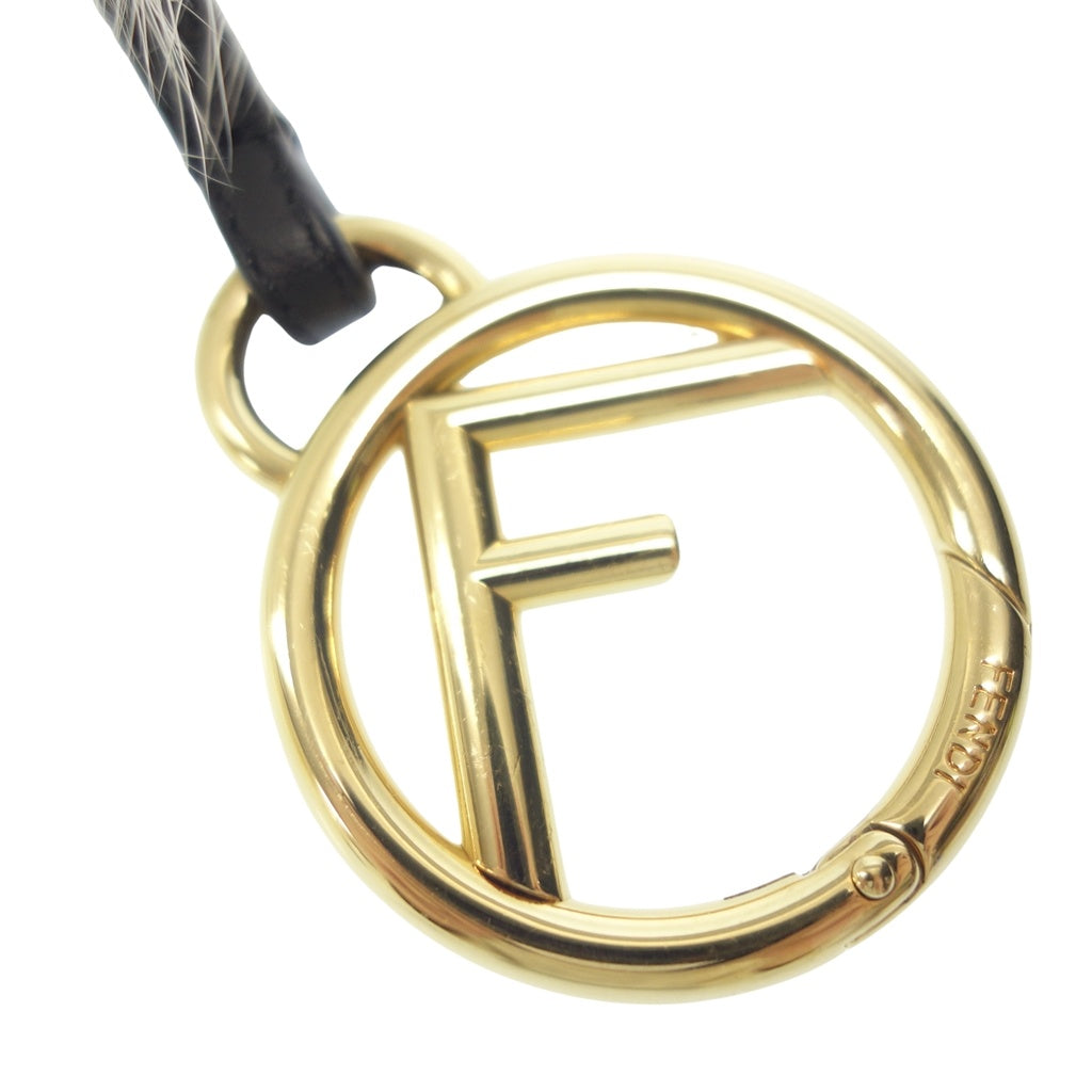 極美品◆フェンディ チャーム ズッカ ファーキーチャーム ブラウン系 FENDI【AFI22】