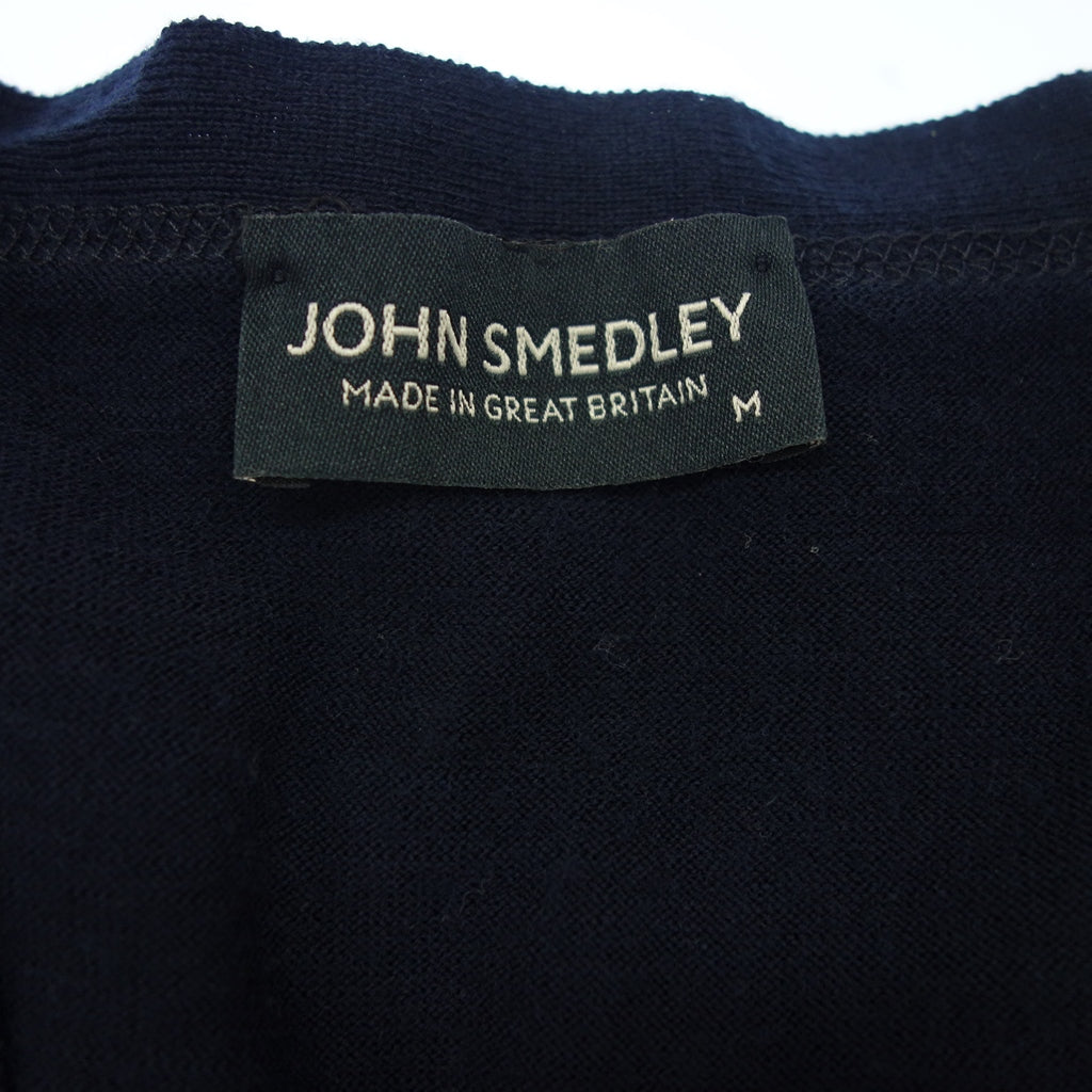 極美品◆ジョンスメドレー カーディガン ウール100% メンズ ネイビ― サイズM JOHN SMEDLEY【AFB4】