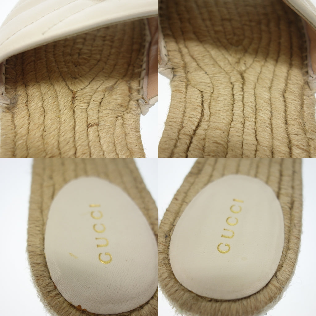 中古◆グッチ サンダル GGマーモント 573028 レディース 39.5 ホワイト GUCCI【AFC10】