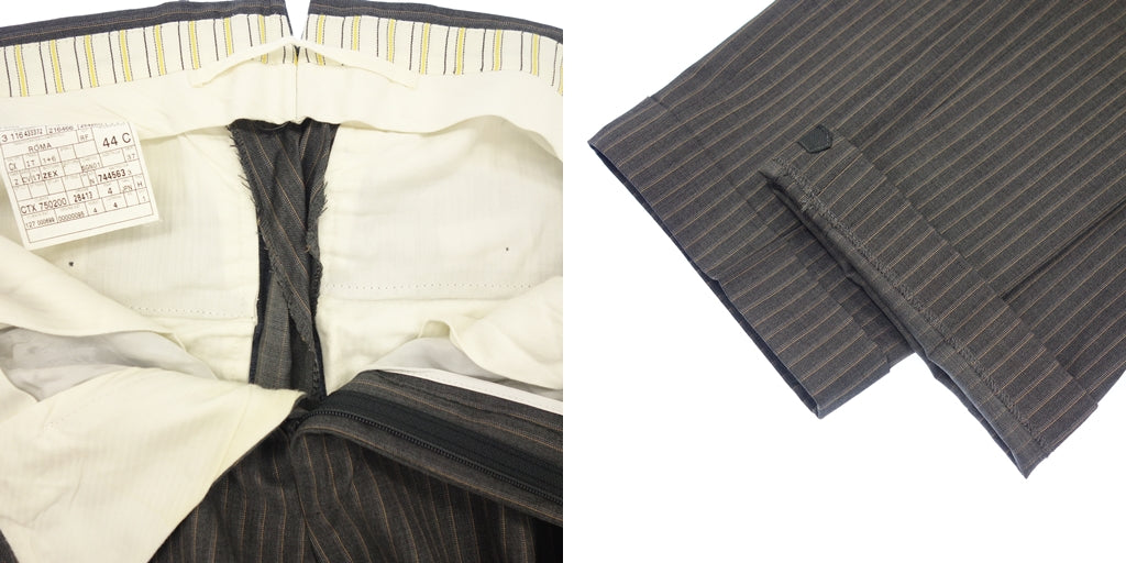美品◆エルメネジルドゼニア スーツ セットアップ TRAVELLER テーラード シングル ストライプ 3B メンズ グレー サイズ44 Ermenegildo Zegna【AFB7】