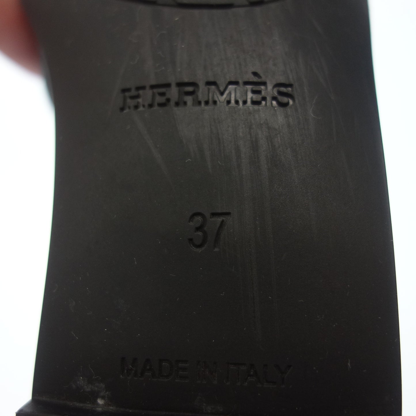 エルメス サンダル アロハ シェーヌダンクル レディース 37 黒 HERMES【AFD6】【中古】