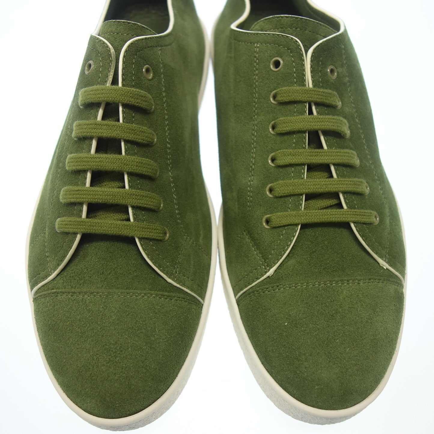 極美品◆ジョンロブ レザースニーカー スエード LEVAH メンズ 8.5 緑 JOHN LOBB【LA】