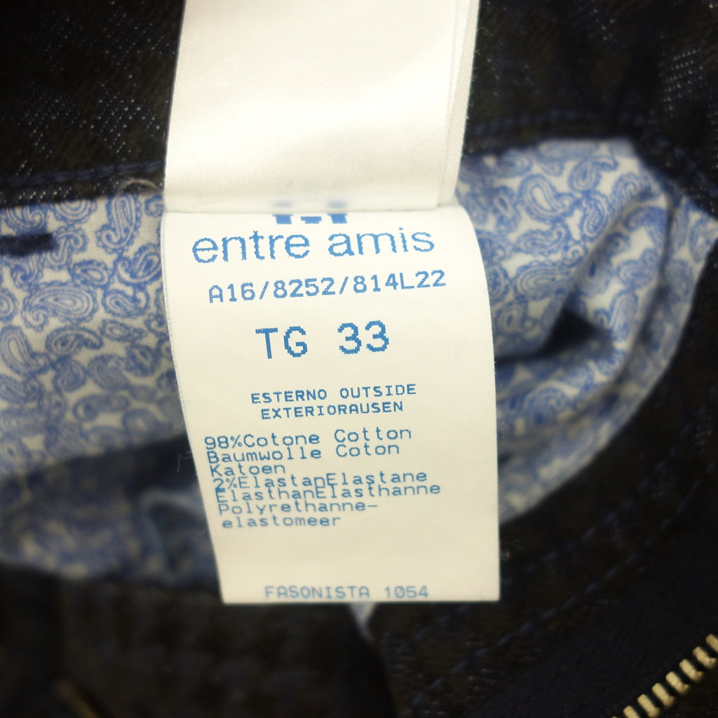 美品◆アントレアミ デニムパンツ 8252-814L22 メンズ 千鳥柄 ブルー サイズ33 entre amis【AFB11】