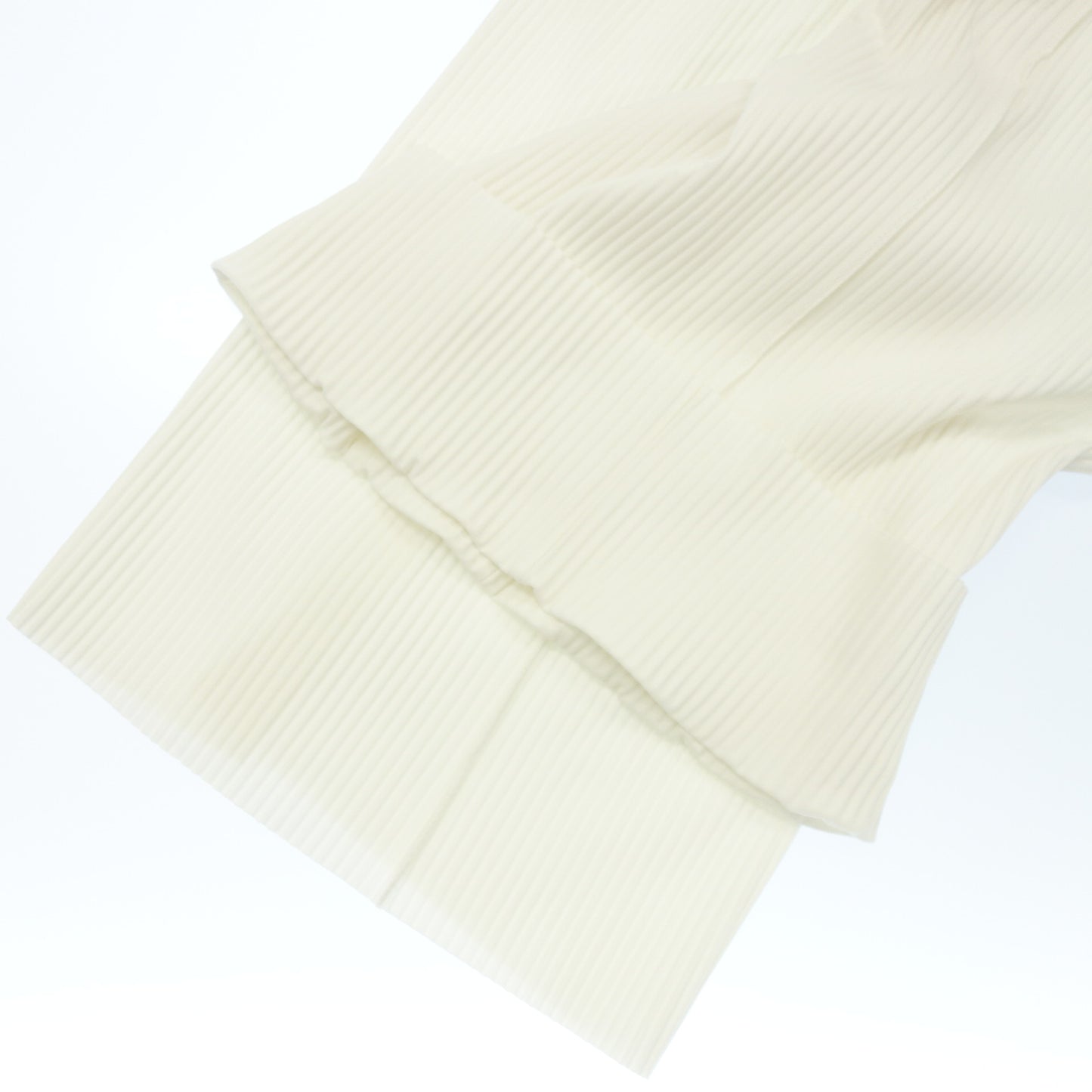 美品◆イッセイミヤケ ミー A-POC INSIDE イージーパンツ プリーツ MI92KF612 レディース フリーサイズ 白 ISSEY MIYAKE me【AFB30】