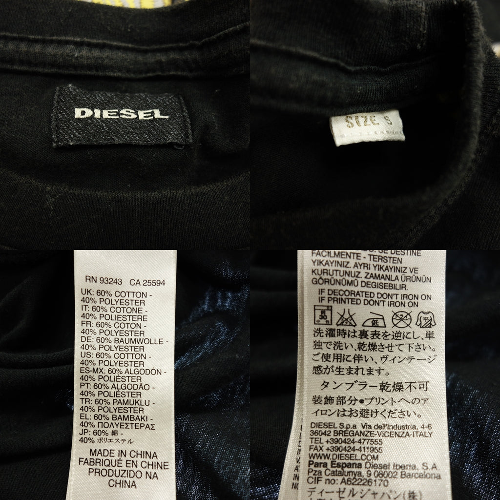 中古◆ディーゼル 長袖Tシャツ WILD SPIRIT 1978 サイズS メンズ 黒 DIESEL【AFB13】