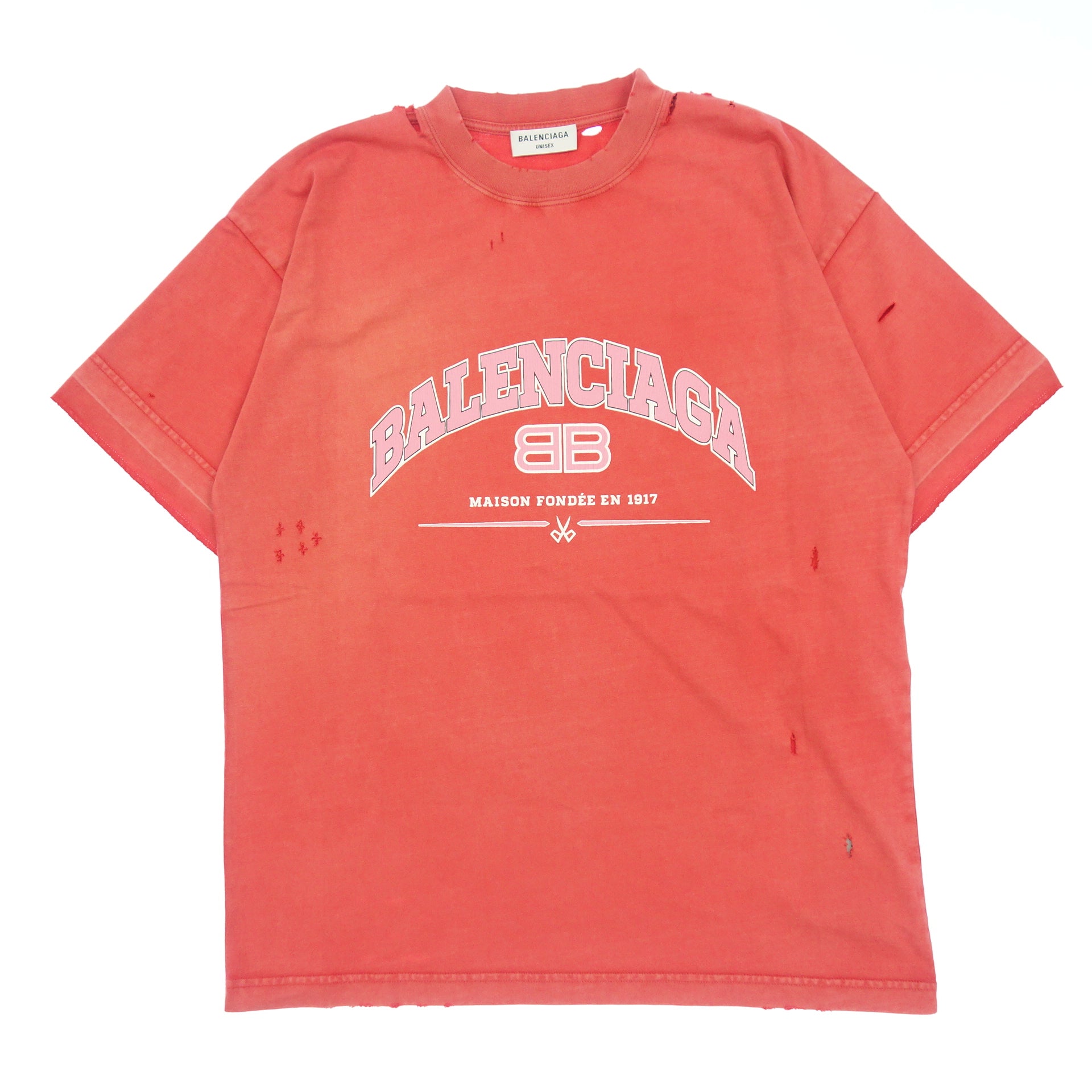 [断捨離セール‼️]バレンシアガ　デストロイTシャツ　赤　S