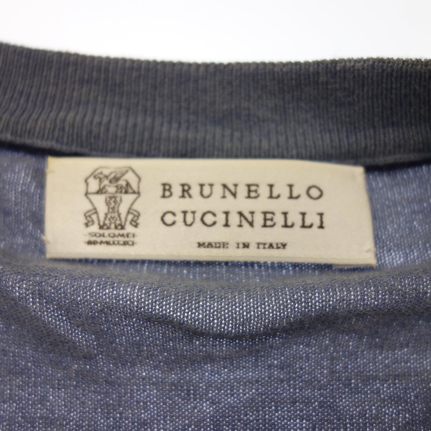 美品◆ブルネロクチネリ ニットセーター Vネック メンズ ブルー系 サイズ46 BRUNELLO CUCINELLI【AFB16】