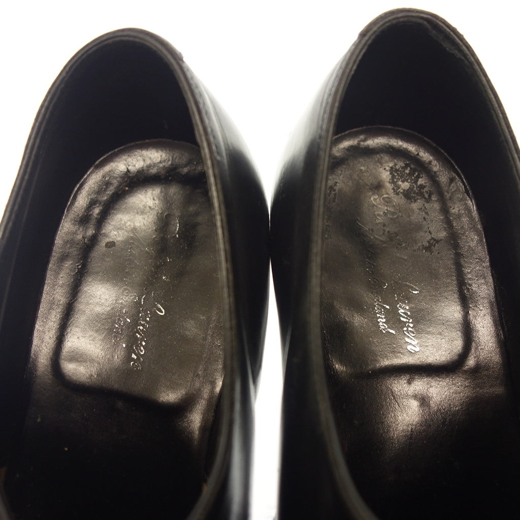 中古◆ラルフローレン パープルレーベル レザーシューズ S1948 シングルストラップ メンズ ブラック系 サイズ7.5E RALPH LAUREN PURPLE LABEL【AFC9】