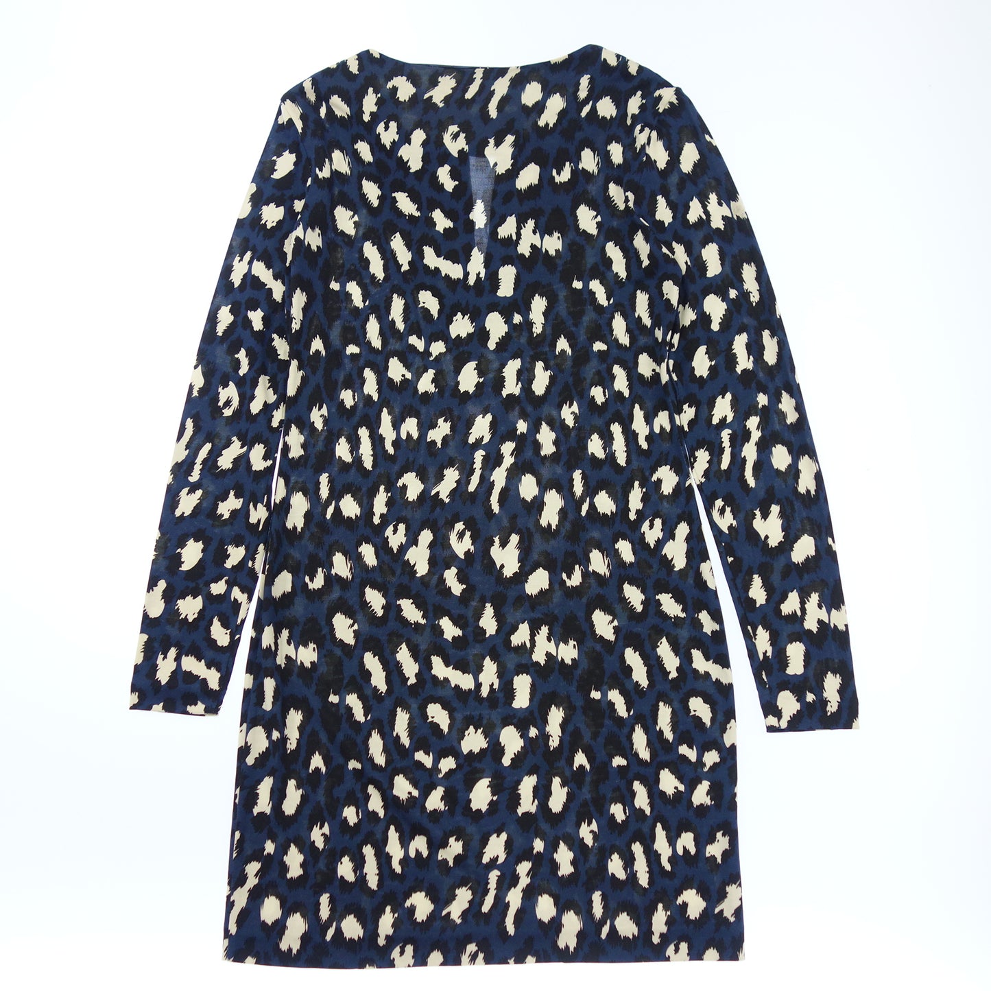 美品◆ダイアンフォンファステンバーグ 長袖カットソー シルク 総柄 ブルー系 レディース サイズ0 DIANE VON FURSTENBERG【AFB33】