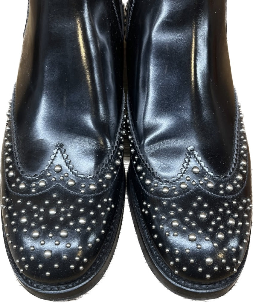 極美品◆チャーチ レディース ショートブーツ スタッヅ KETSBY サイズ35 黒 Church's