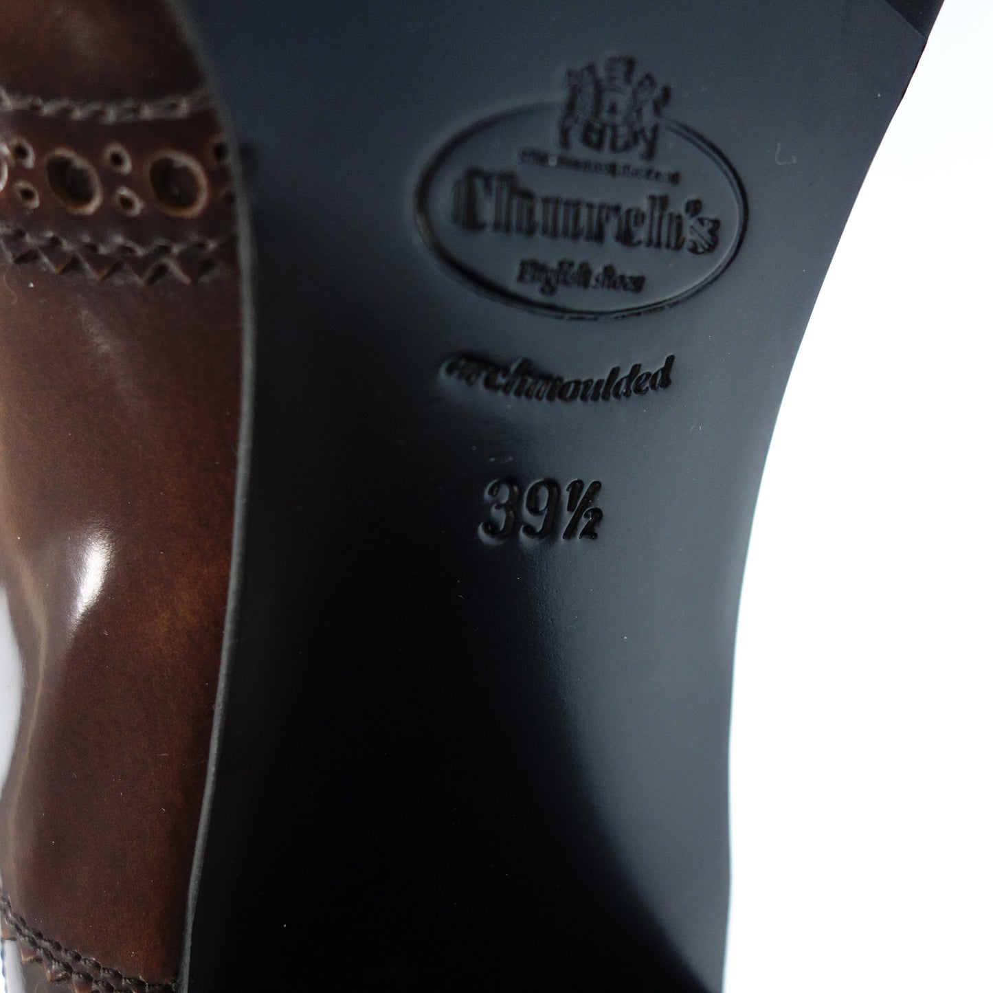 チャーチ レザーパンプス ヒール ウイングチップ レディース 39.5 茶 Church's【AFC51】【中古】