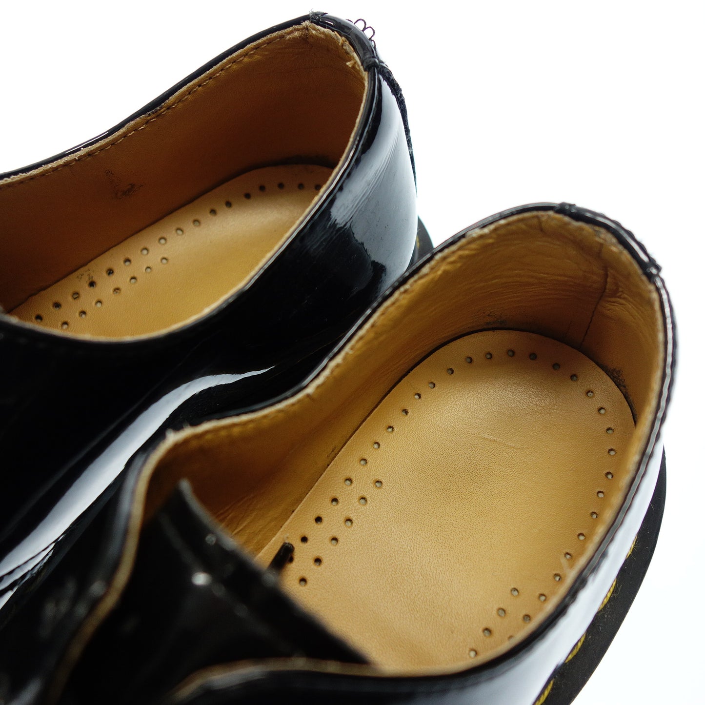 ドクターマーチン 3ホール ラバーソール パテントレザーシューズ メンズ 6 黒 Dr.Martens【AFC19】【中古】