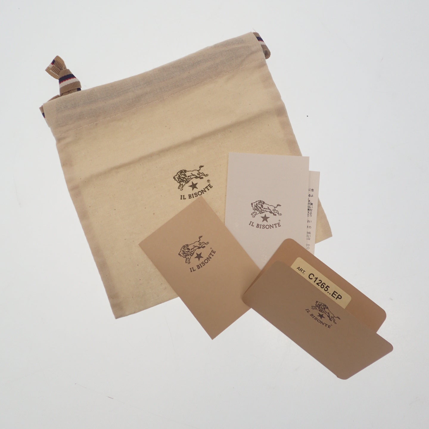 新品同様◆イルビゾンテ がま口 二つ折り財布 レザー ブラウン系 IL BISONTE【AFI16】