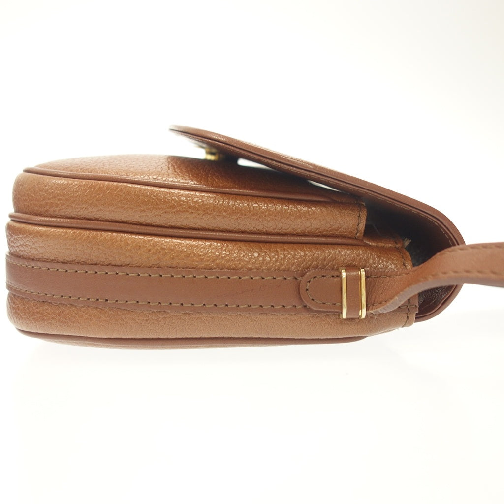 中古◆バーバリーズ ショルダーバッグ レザー 内側ノバチェック ブラウン Burberrys【AFE8】
