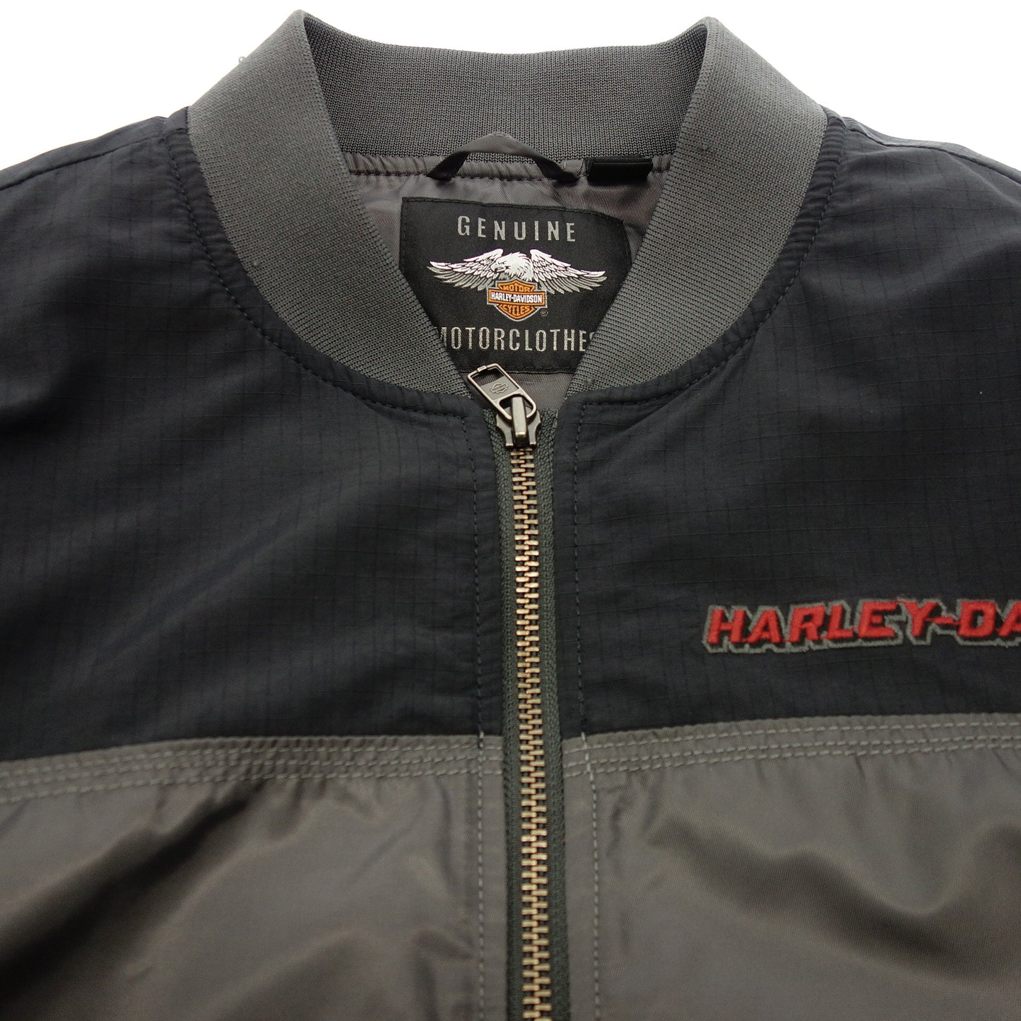 美品◆ハーレイダビットソン MA-1 キルトライニング ナイロン グレー サイズM 97494-19VM メンズ Harley-Davidson【AFA10】