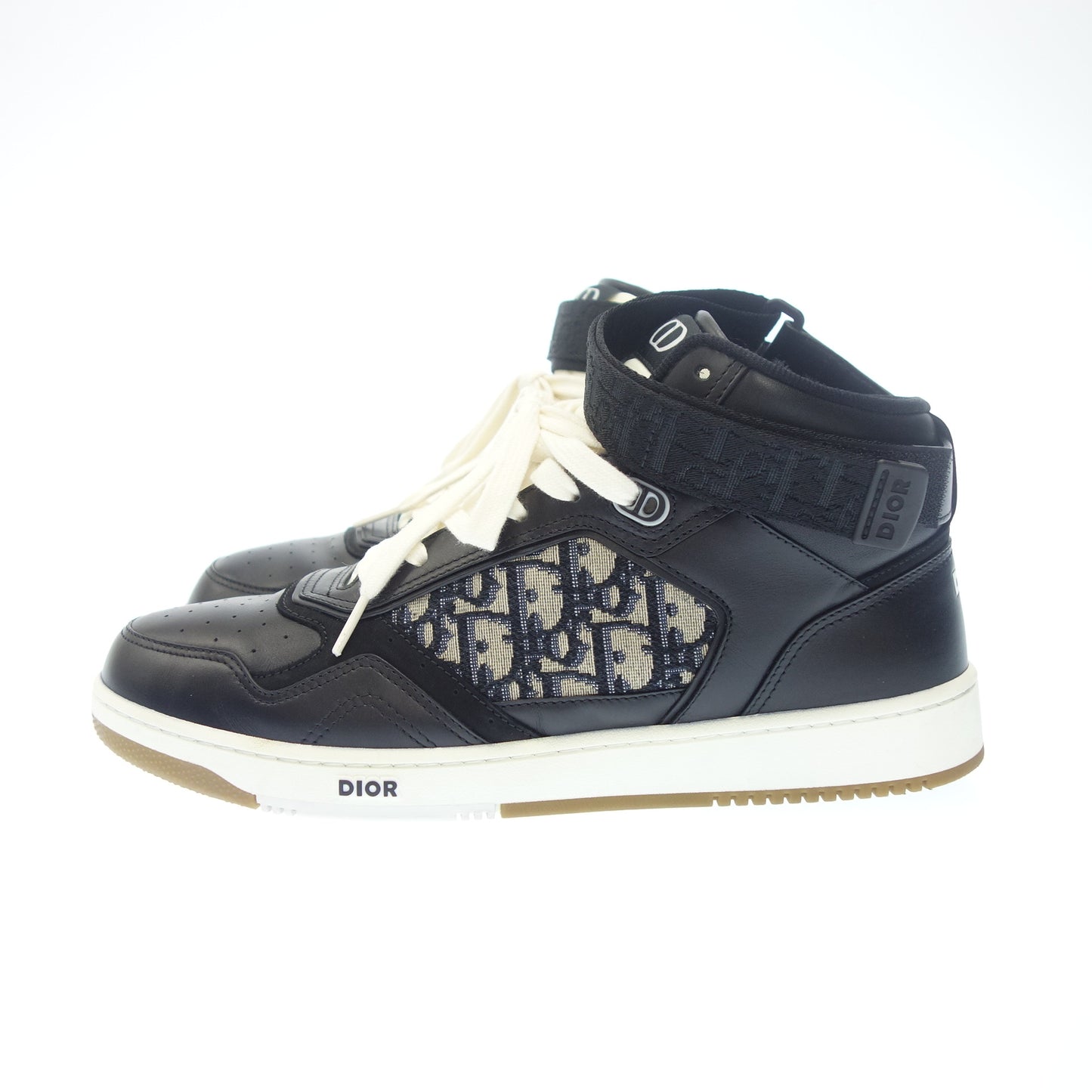 極美品◆ディオール ハイトップスニーカー ディオール オブリーク B27 メンズ ブラック サイズ45 Dior【AFD2】