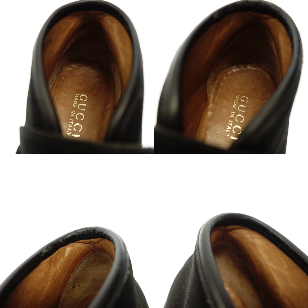 極美品◆グッチ チャッカブーツ ビット スエード ブラック レディース 37.5 黒 GUCCI【AFD5】