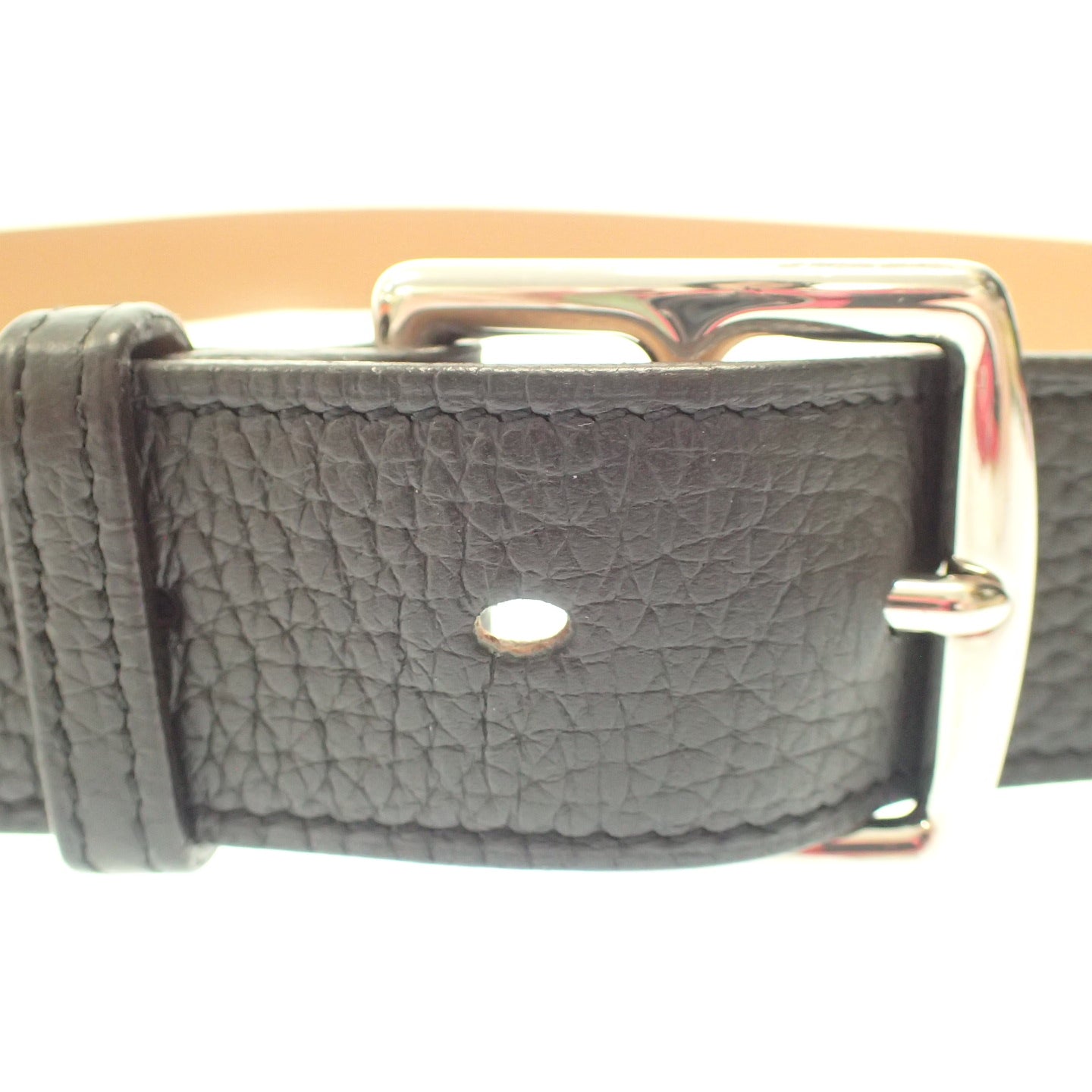 中古◆エルメス レザーベルト エトリヴィエール シルバー金具 □R刻 2014年製 HERMES【AFI18】