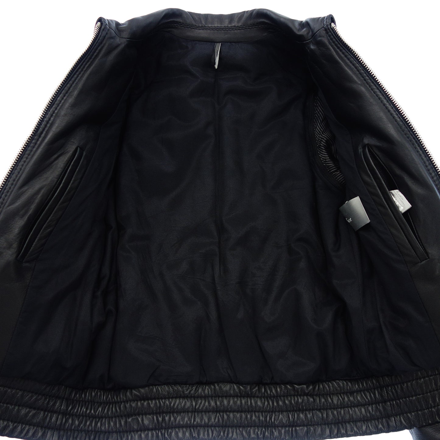 極美品◆ディオール オム シングル ライダースジャケット 袖切り離し ラム革 サイズ38 フランス製 メンズ 黒 Dior homme【AFG1】
