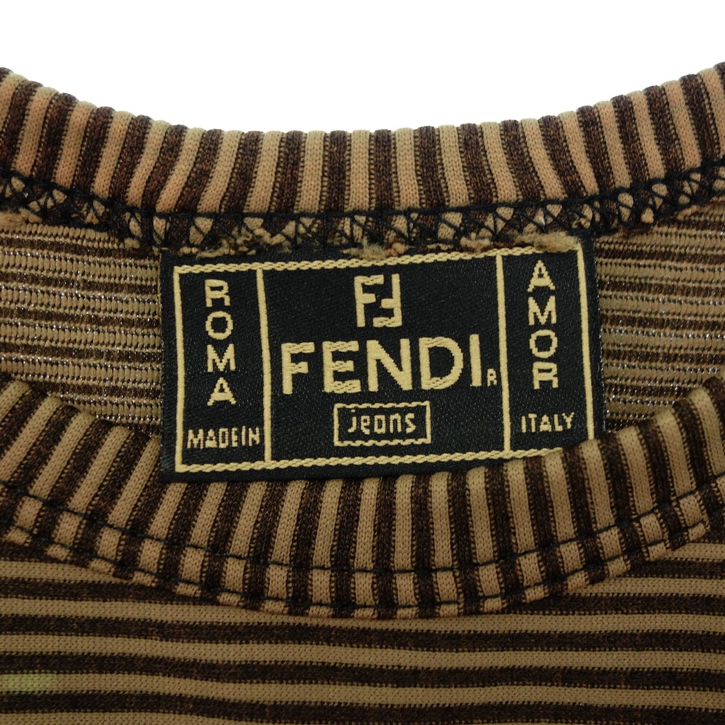 フェンディ ワンピース バイカラー レディース 46 茶系 FENDI【AFB23】【中古】