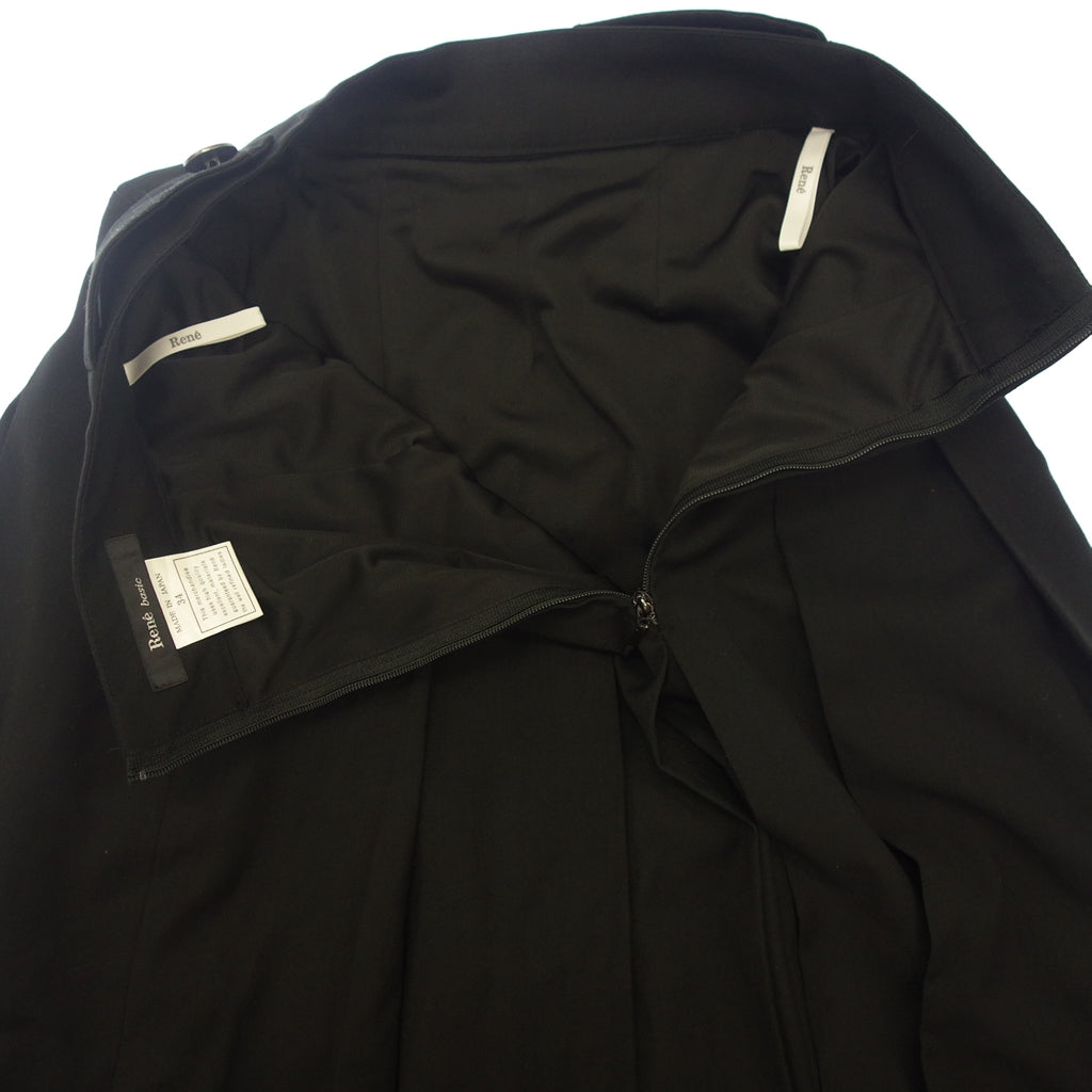 美品◆ルネ ベーシック パンツスカート バギー レディース サイズ34 ブラック 5236240 Rene basic【AFB33】