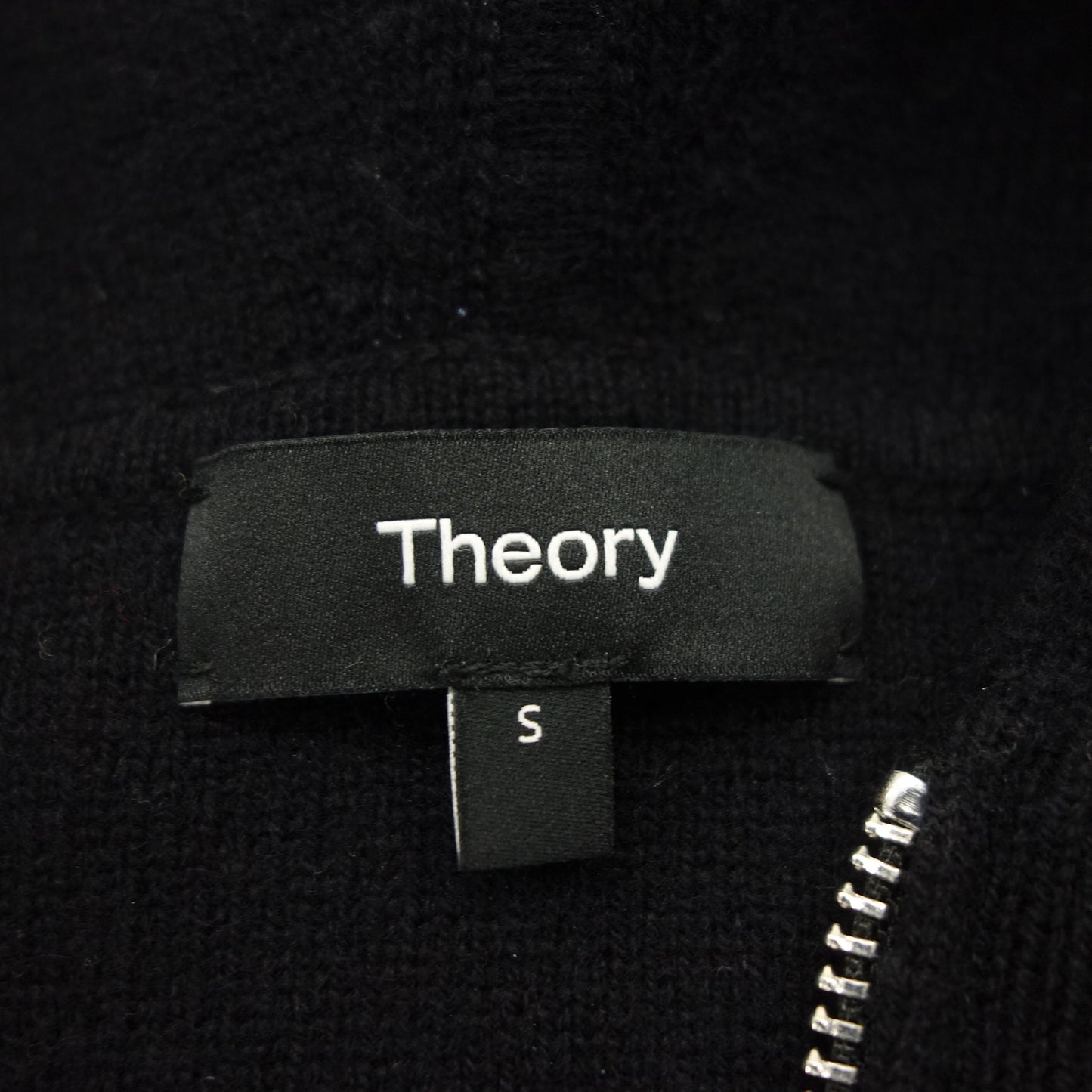 美品◆セオリー ベスト ニット フード付き ジップ カシミヤ混 レディース ブラック系 サイズS Theory【AFB41】