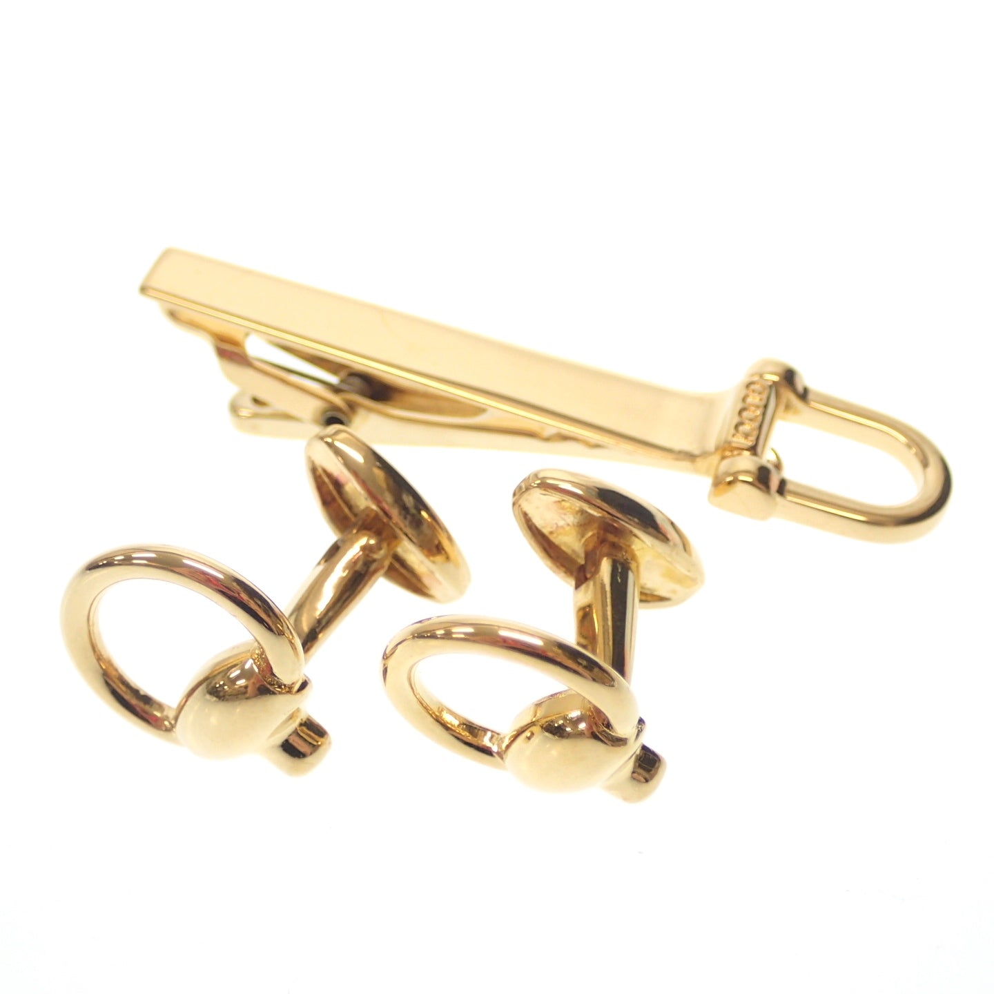 Gucci Cufflinks Tie Clip Horsebit Gold GUCCI [AFI8] [Used